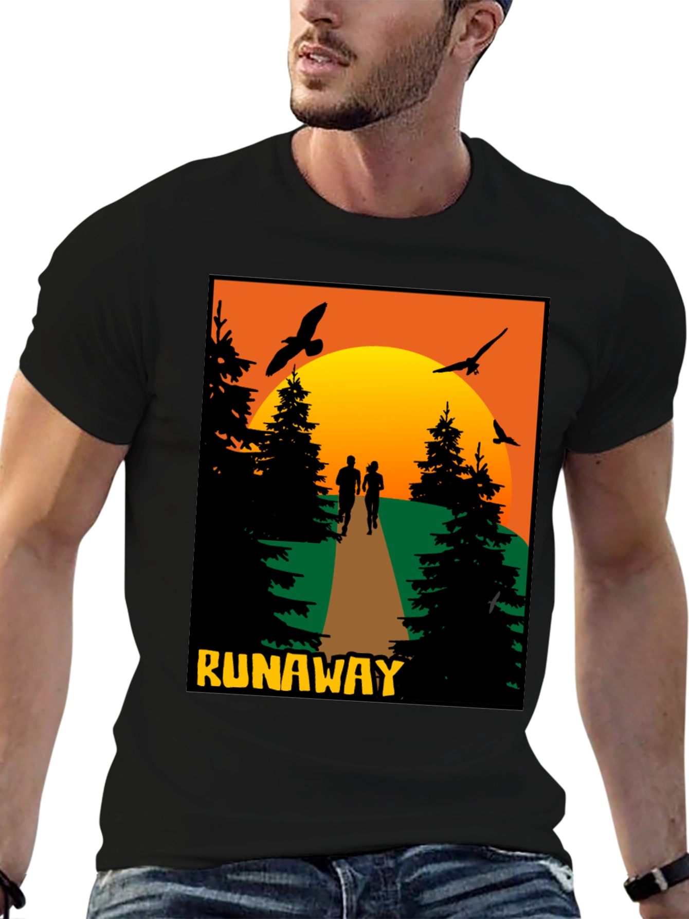 Runaway Sunset Graphic Tee - Nature Adventure Shirt