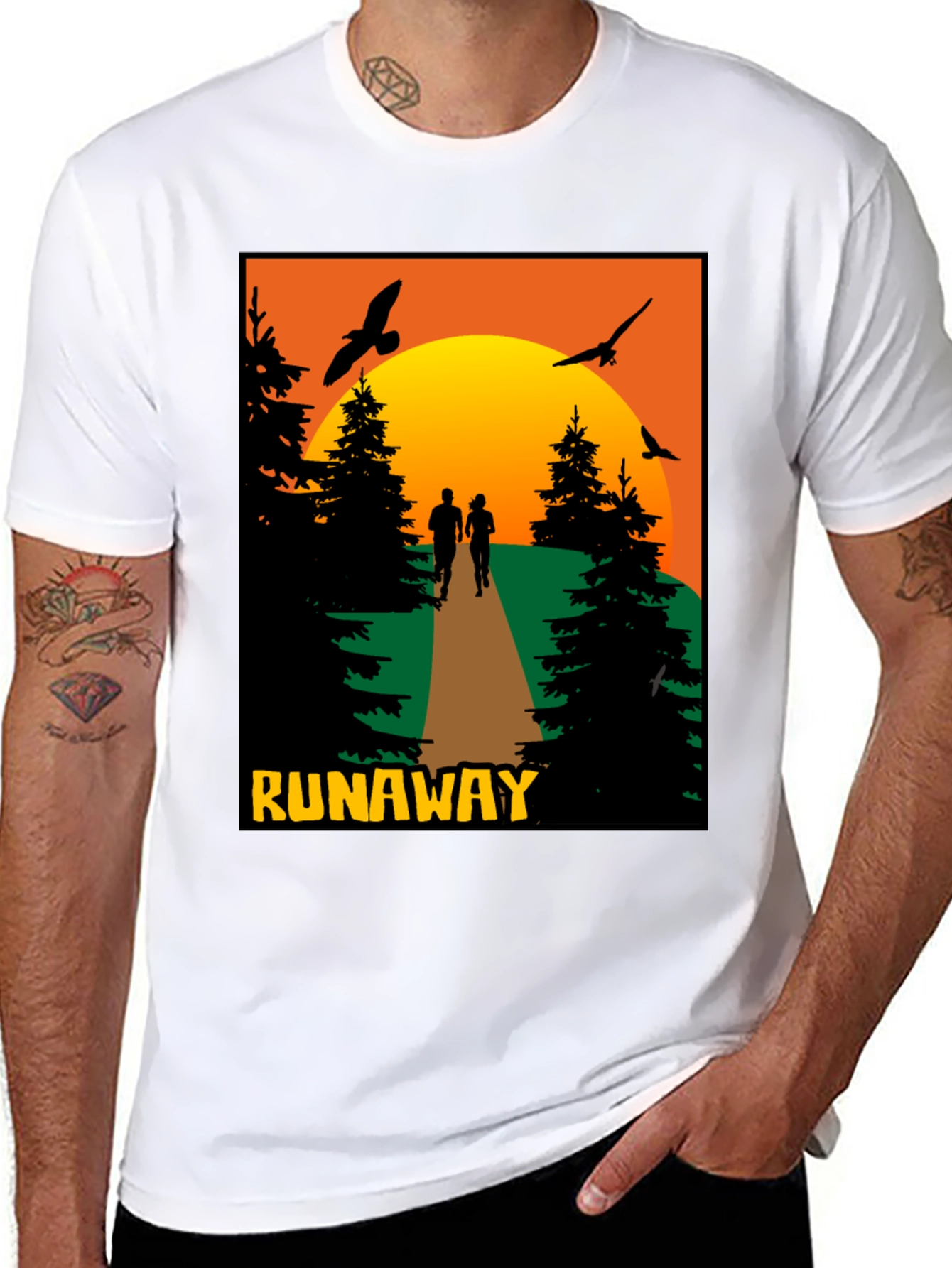 Runaway Sunset Graphic Tee - Nature Adventure Shirt