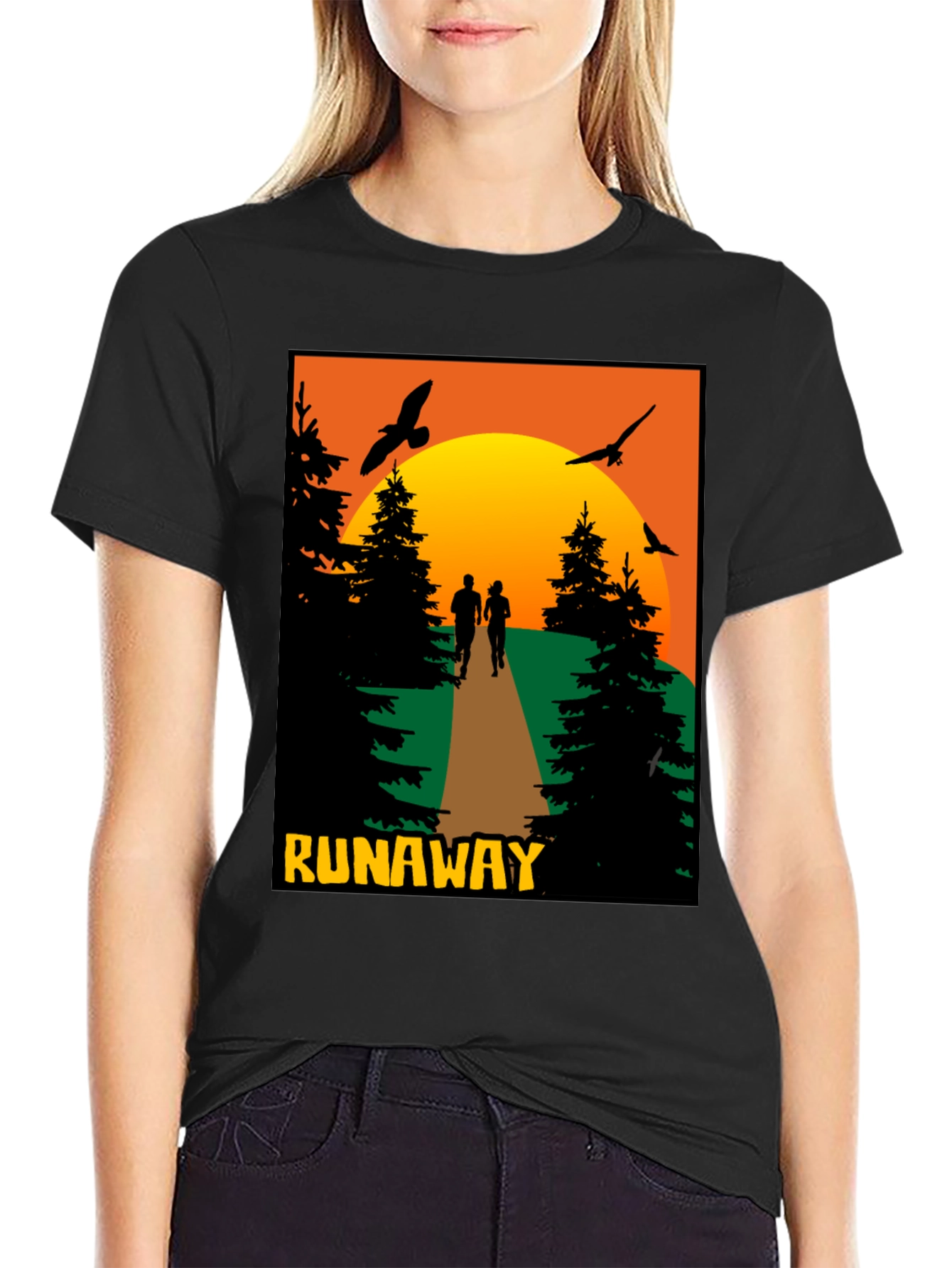 Runaway Sunset Graphic Tee - Nature Adventure Shirt