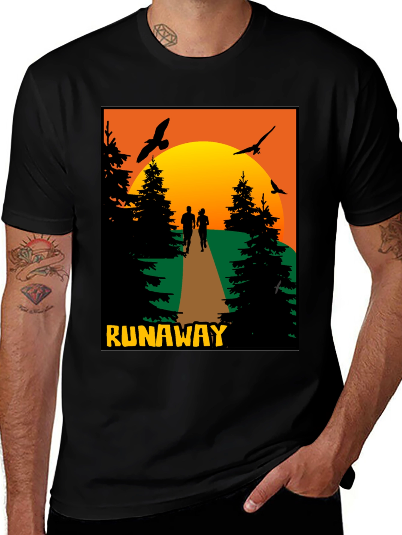 Runaway Sunset Graphic Tee - Nature Adventure Shirt
