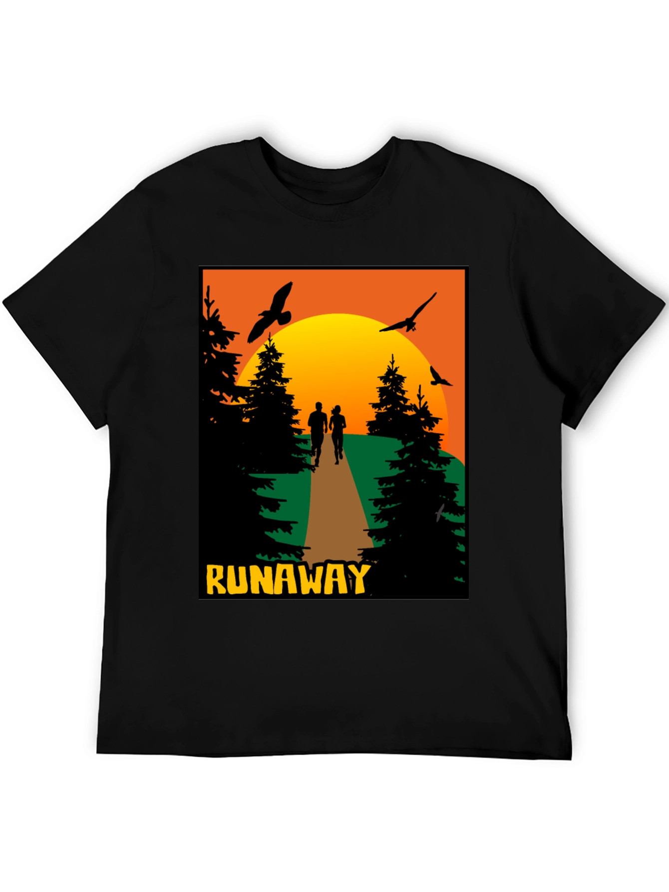 Runaway Sunset Graphic Tee - Nature Adventure Shirt