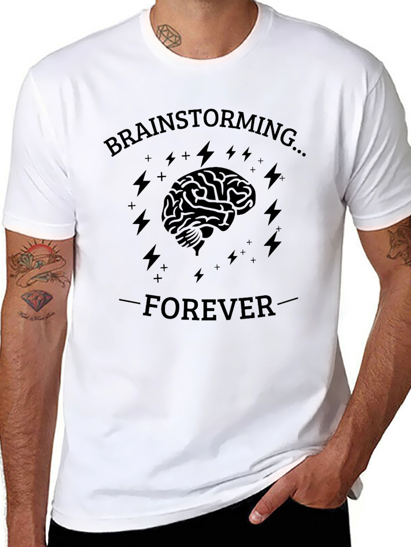 Brainstorming Forever Graphic Tee - Black
