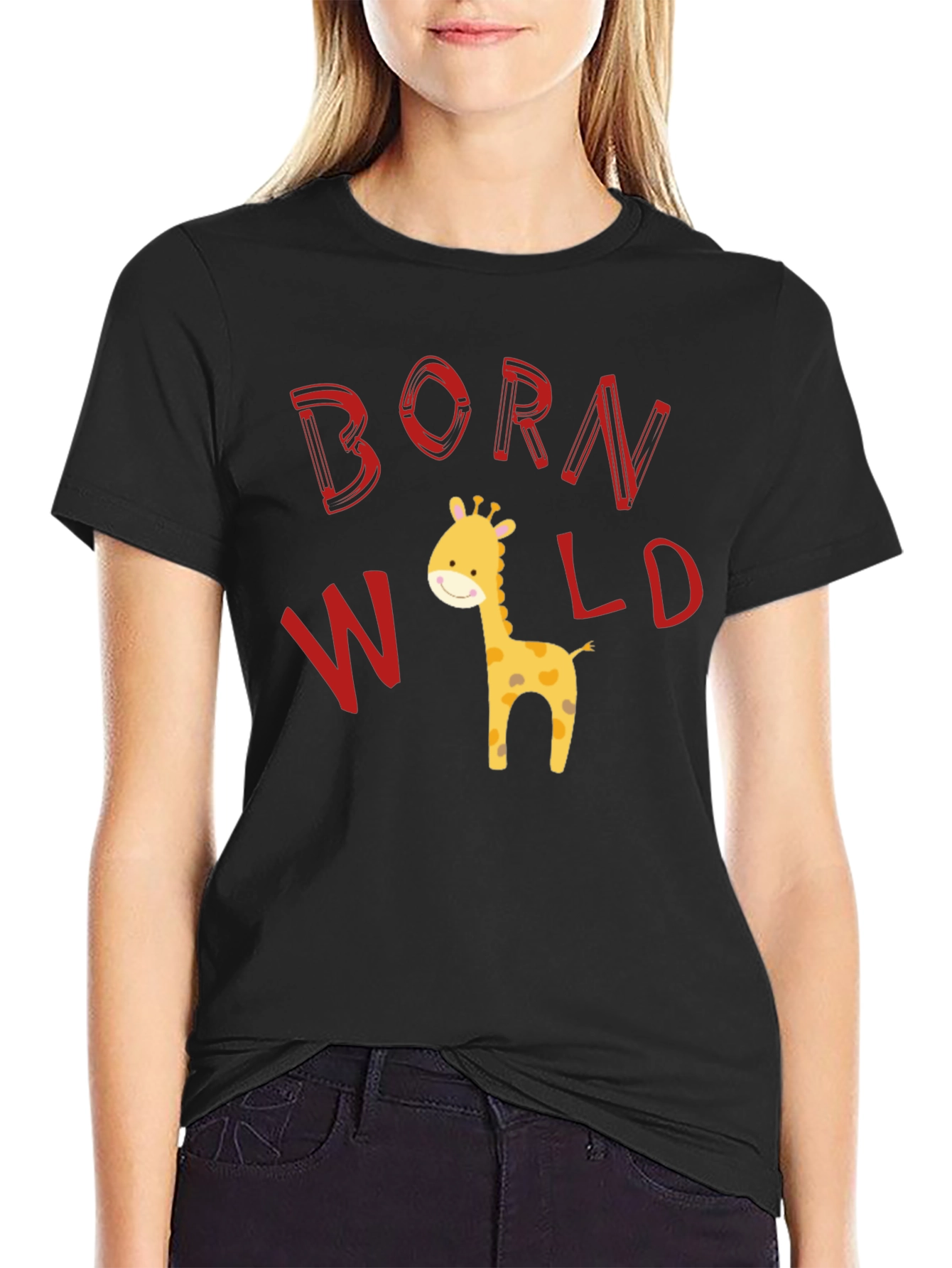 Born Wild Giraffe Graphic T-Shirt