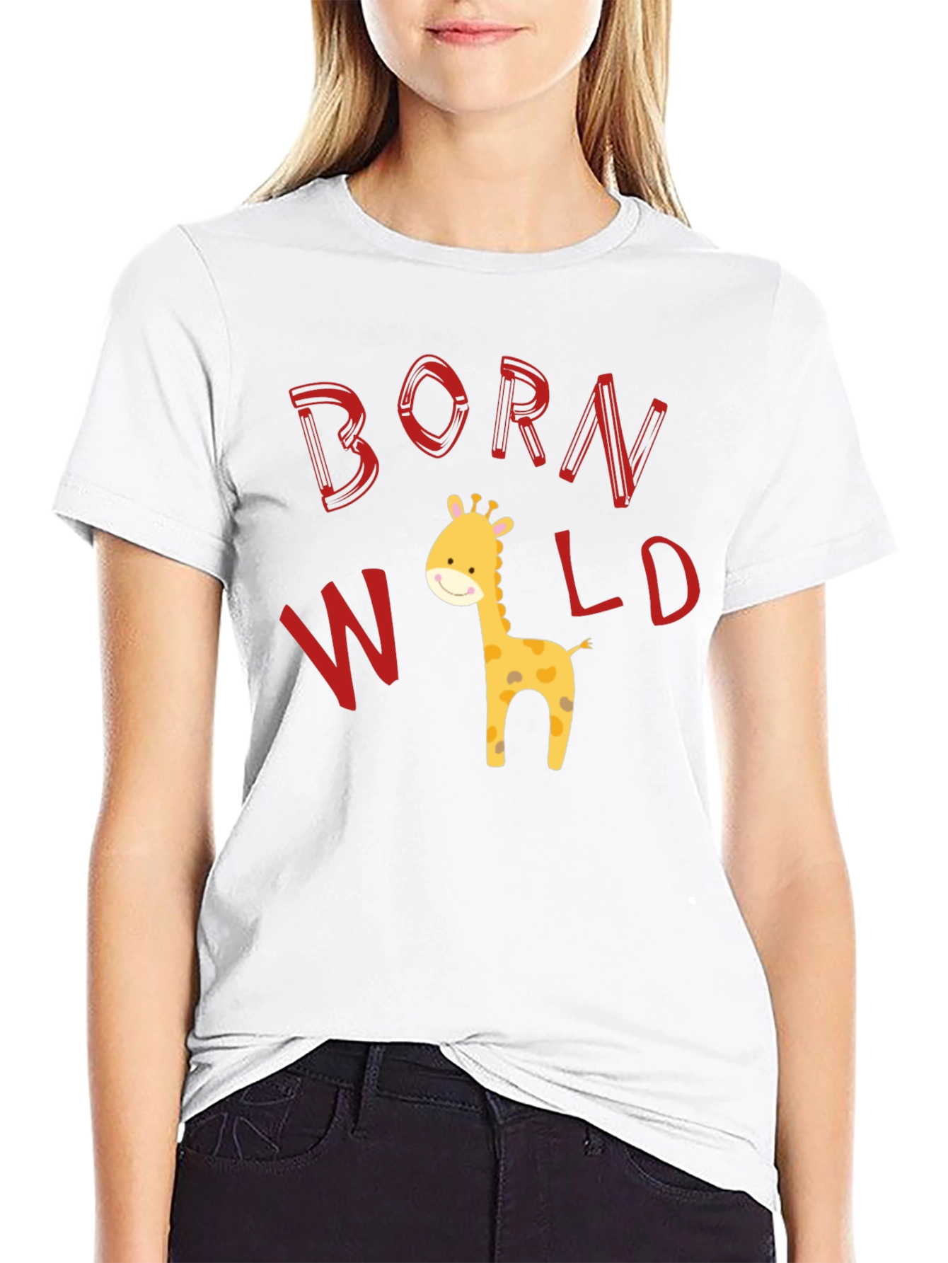 Born Wild Giraffe Graphic T-Shirt