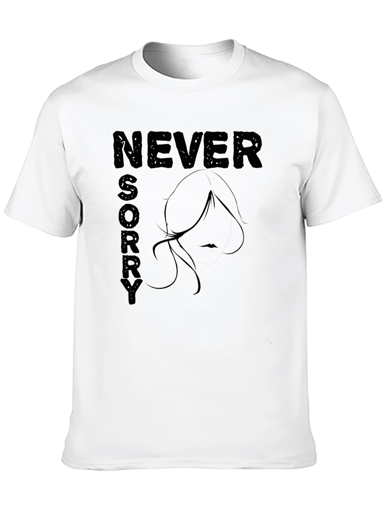 Never Sorry Graphic Tee - Black T-Shirt