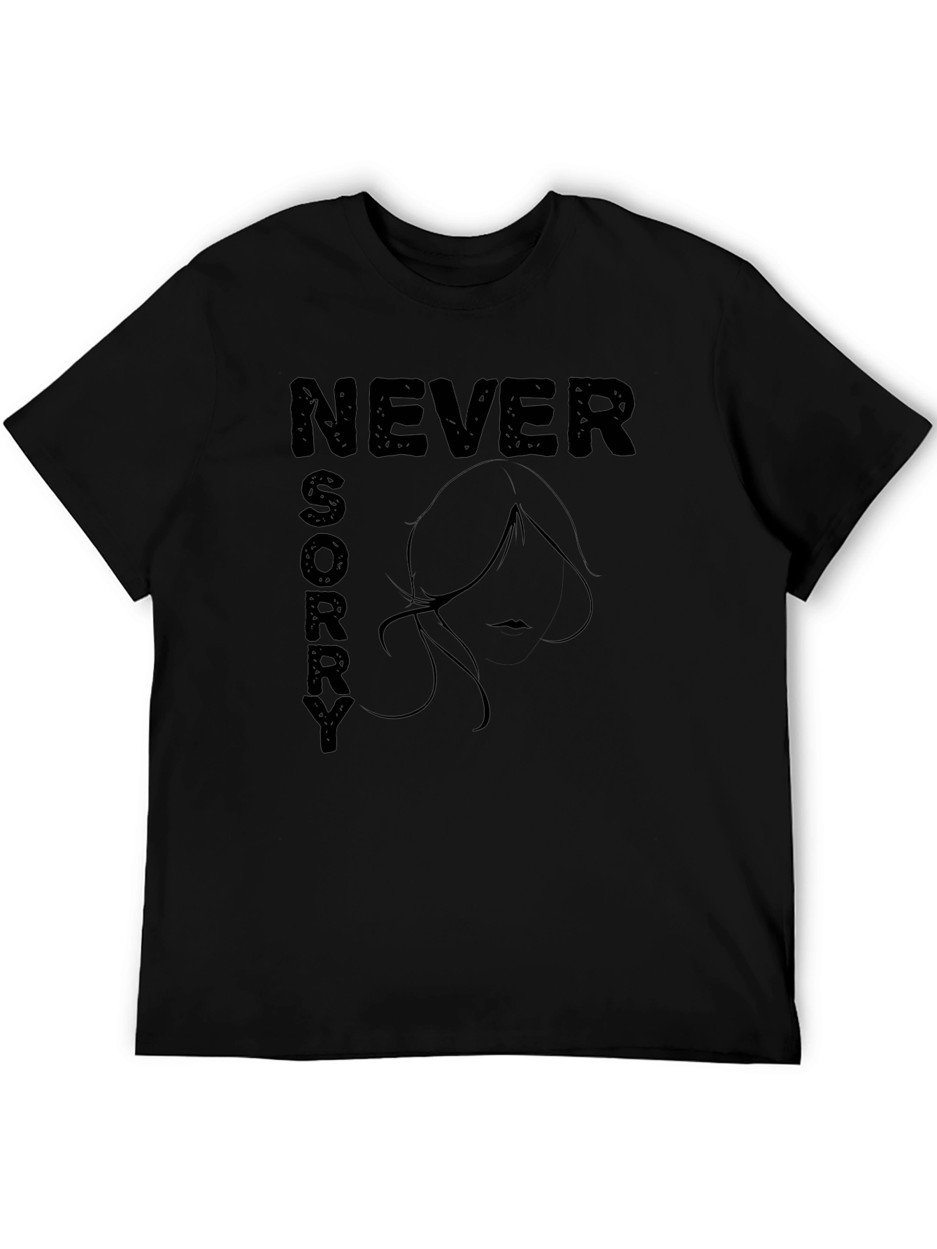 Never Sorry Graphic Tee - Black T-Shirt