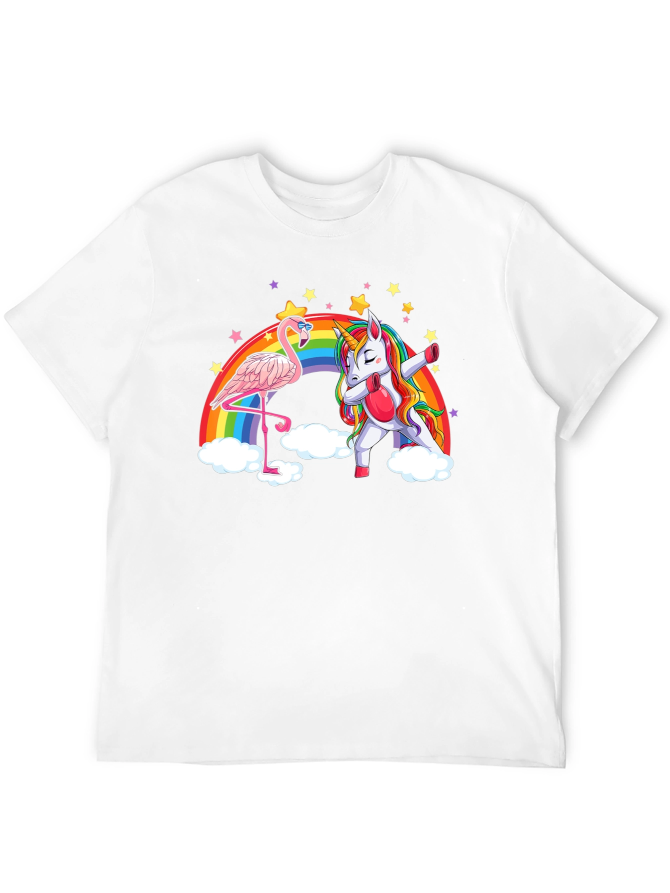 Flamingo and Unicorn Rainbow T-Shirt