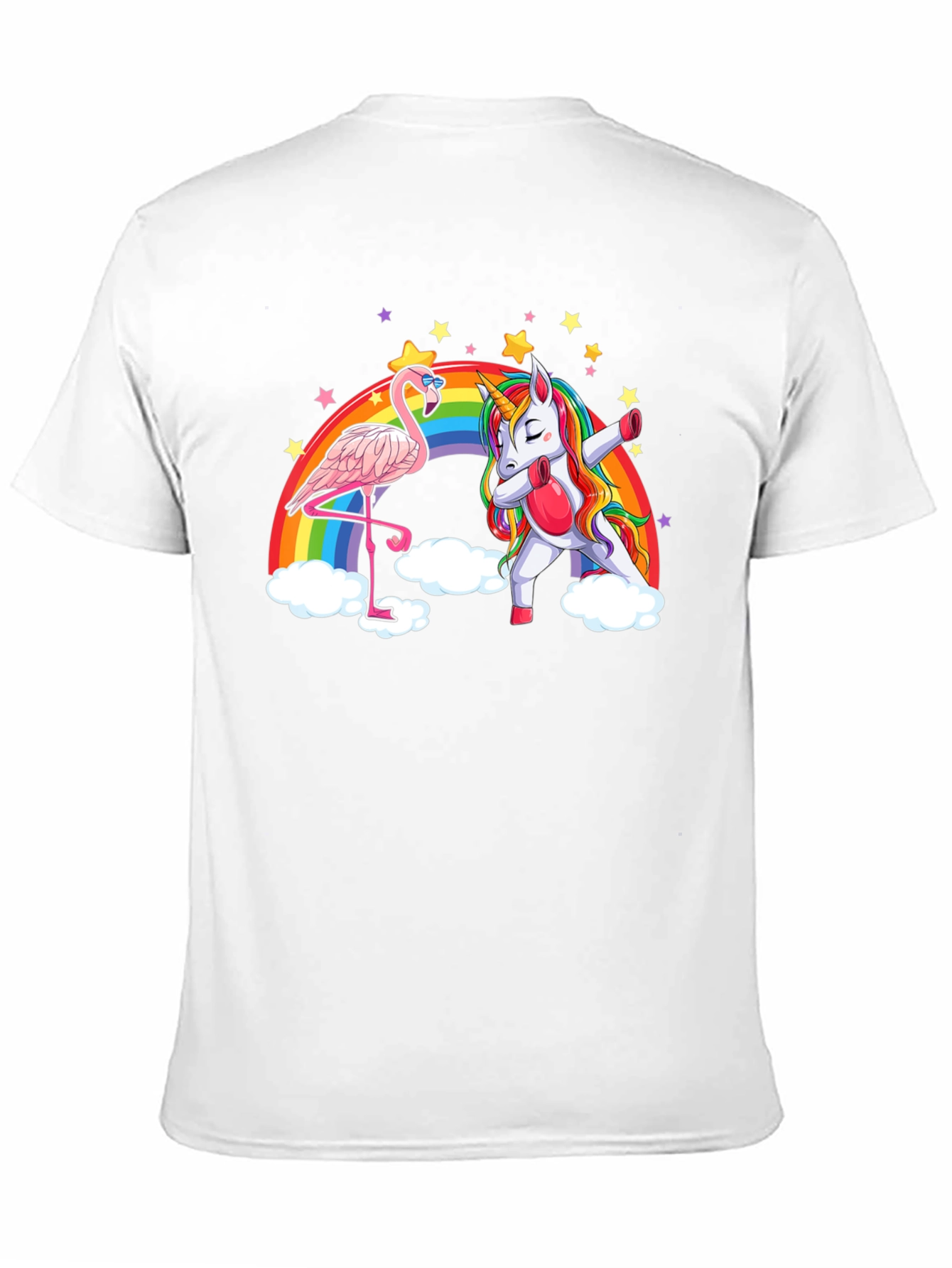 Flamingo and Unicorn Rainbow T-Shirt