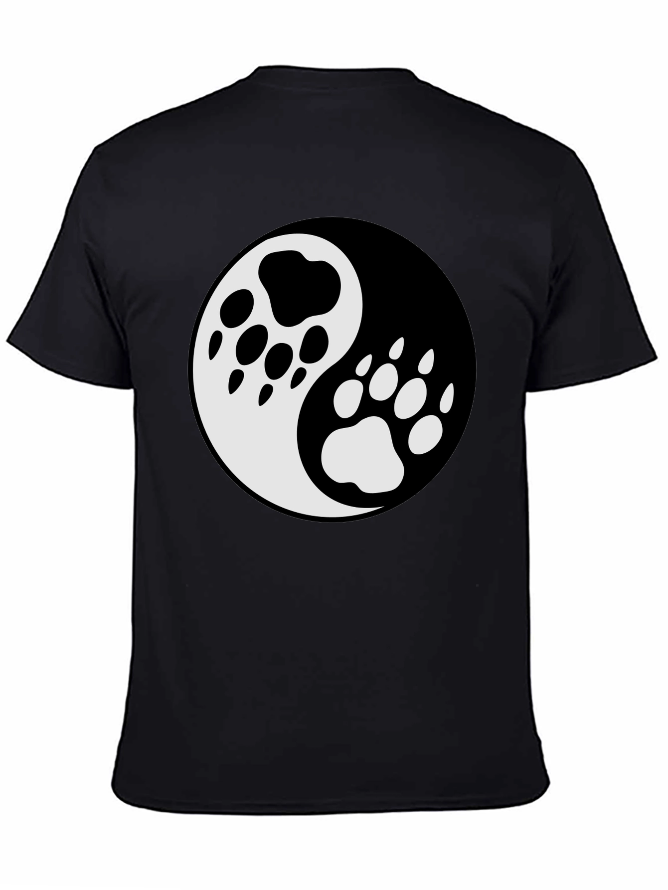 Yin Yang Paw Print T-Shirt - Balance & Style