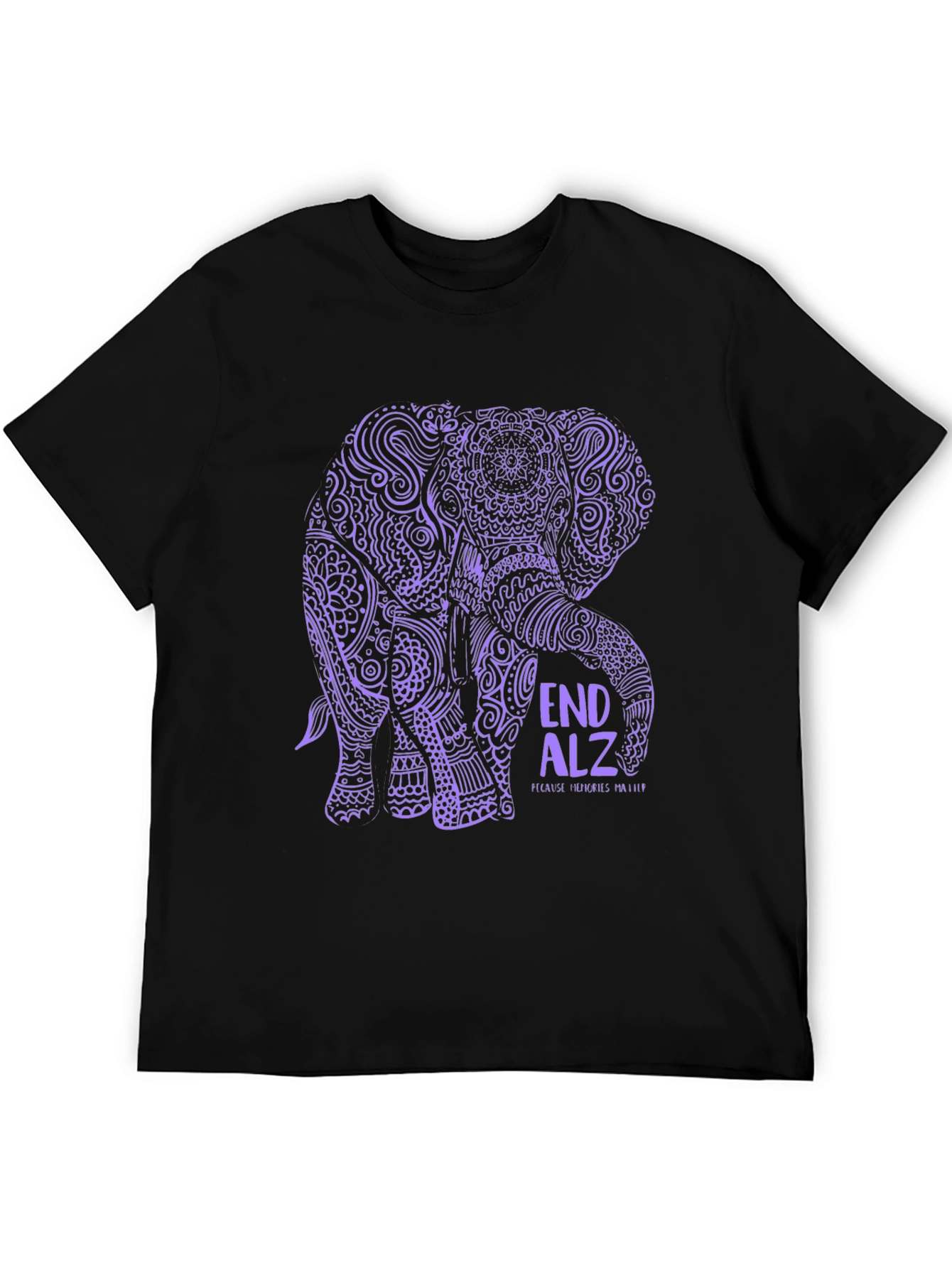 Elephant Alzheimers Awareness Graphic T-Shirt