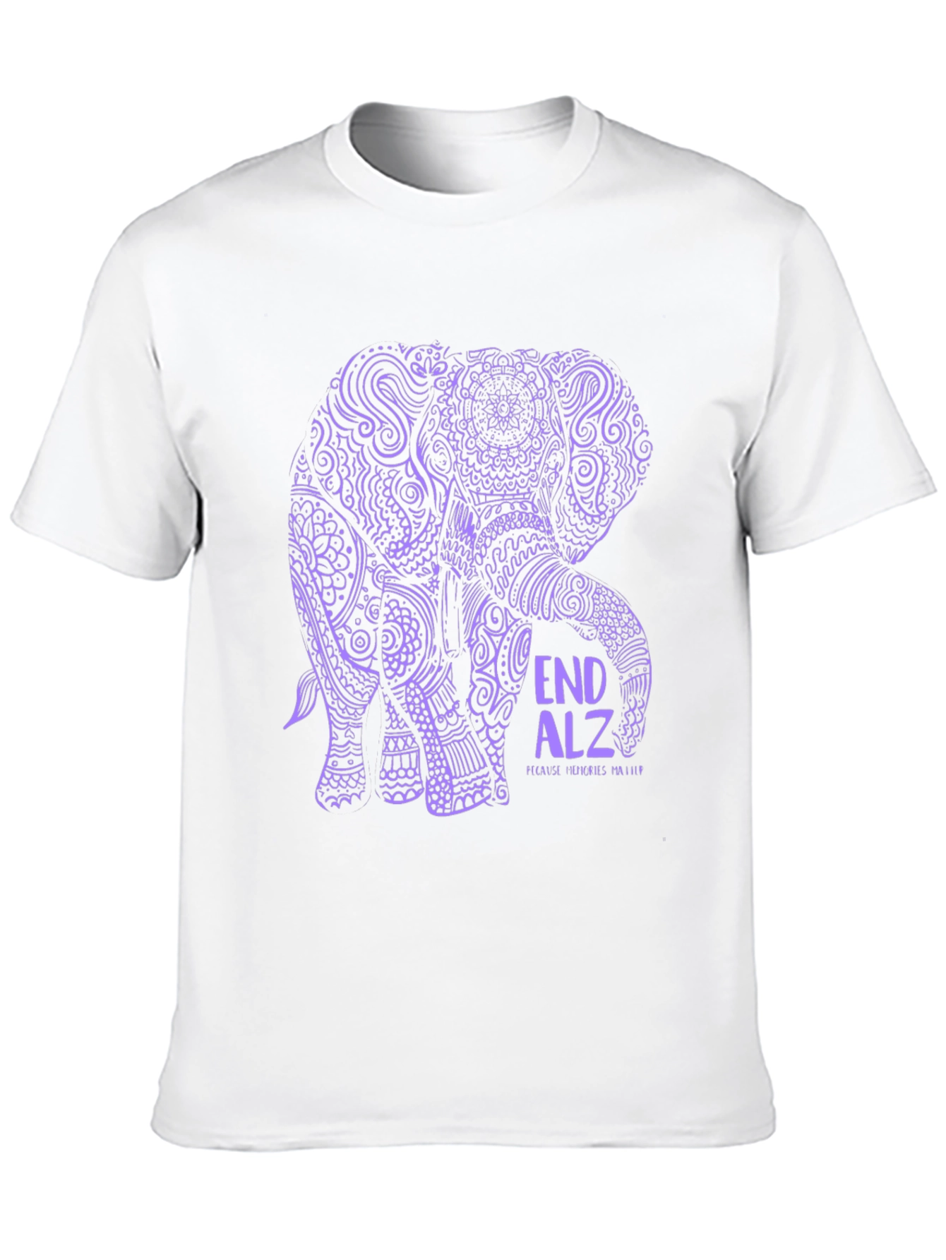 Elephant Alzheimers Awareness Graphic T-Shirt