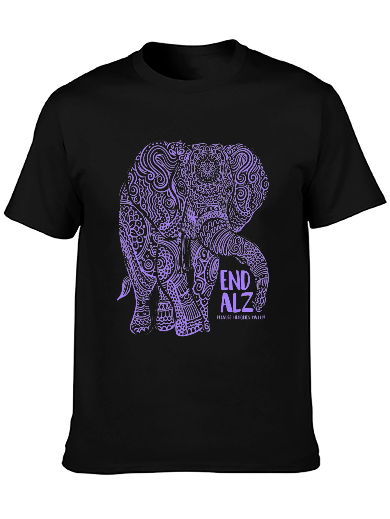 Elephant Alzheimers Awareness Graphic T-Shirt