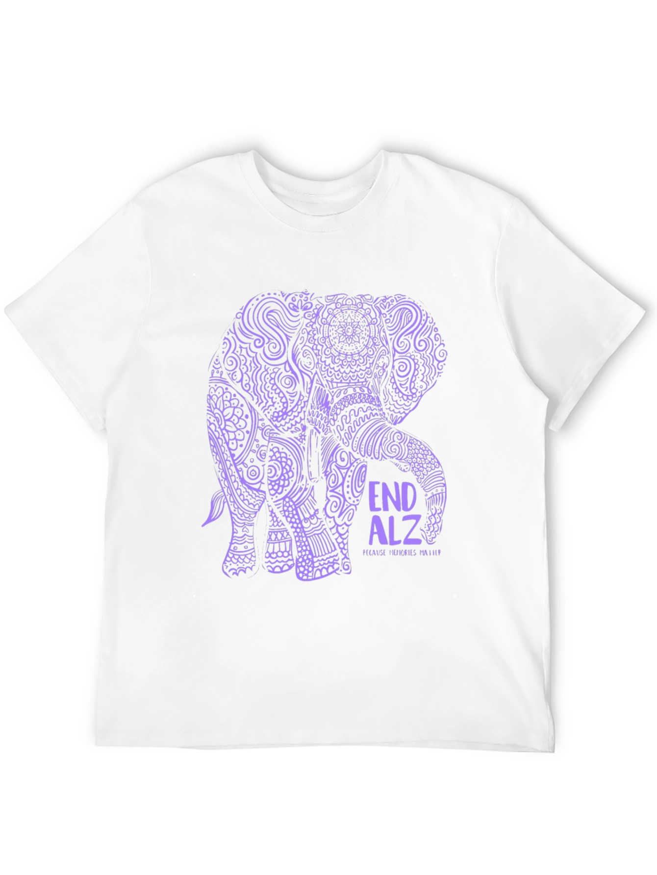 Elephant Alzheimers Awareness Graphic T-Shirt