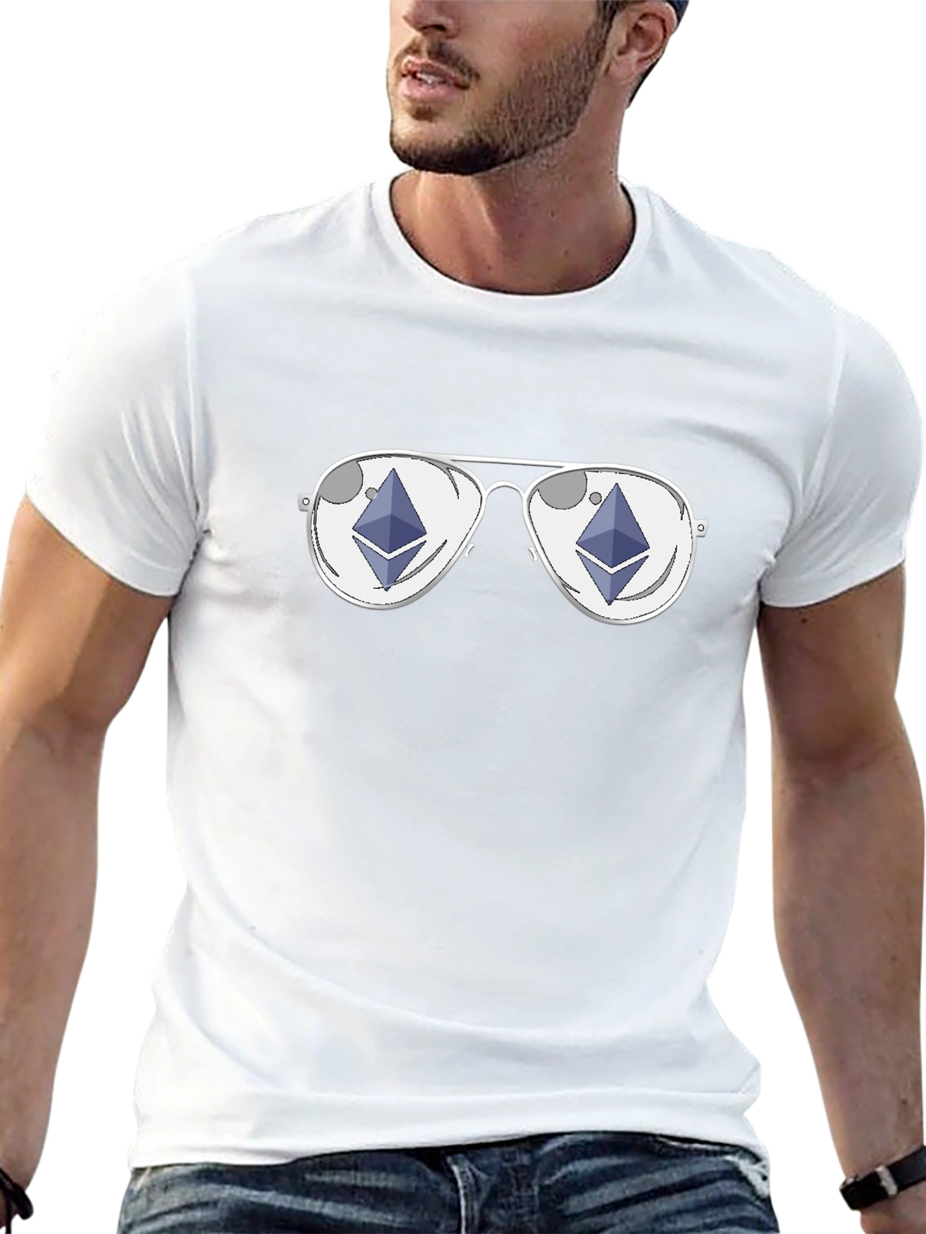 Ethereum Sunglasses Black T-Shirt