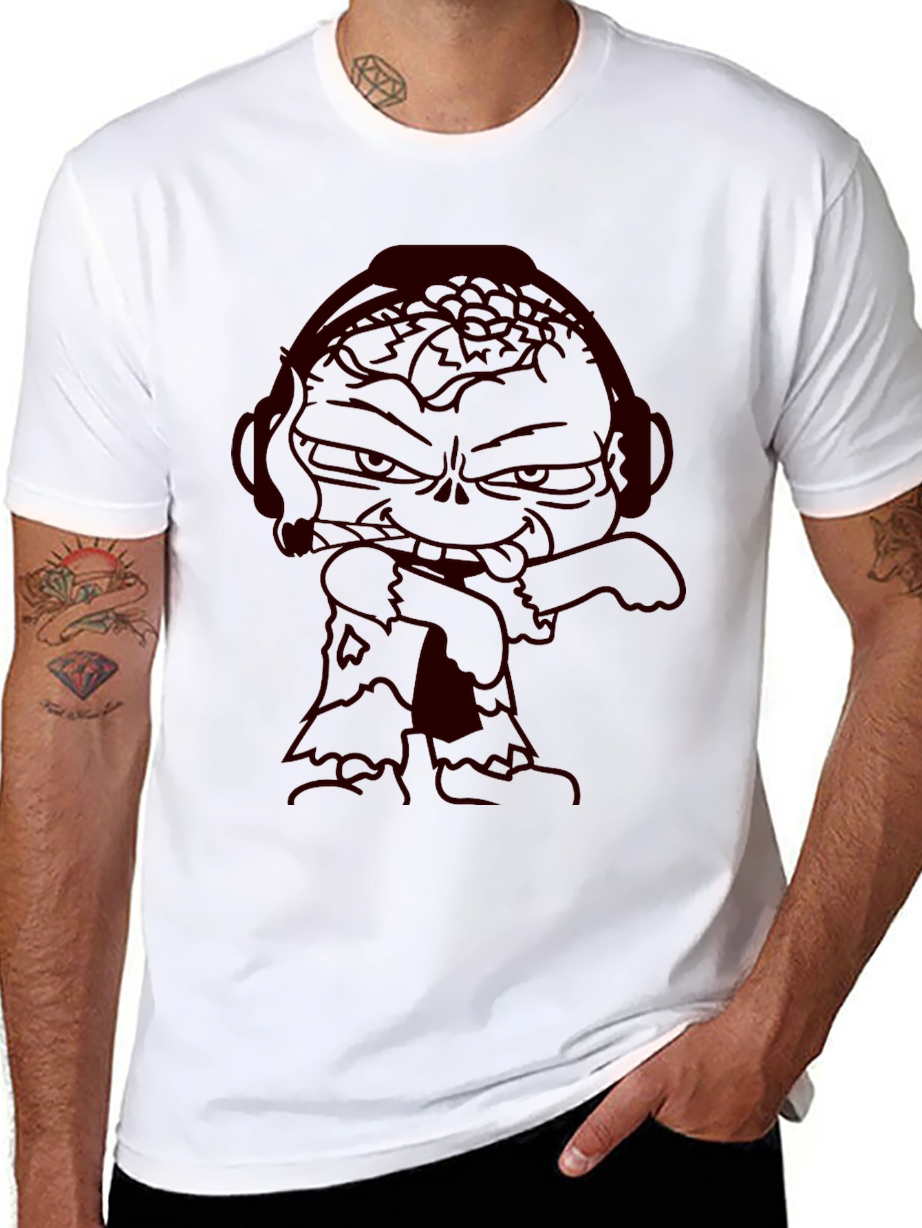Zombie Cartoon Graphic Tee - Dark
