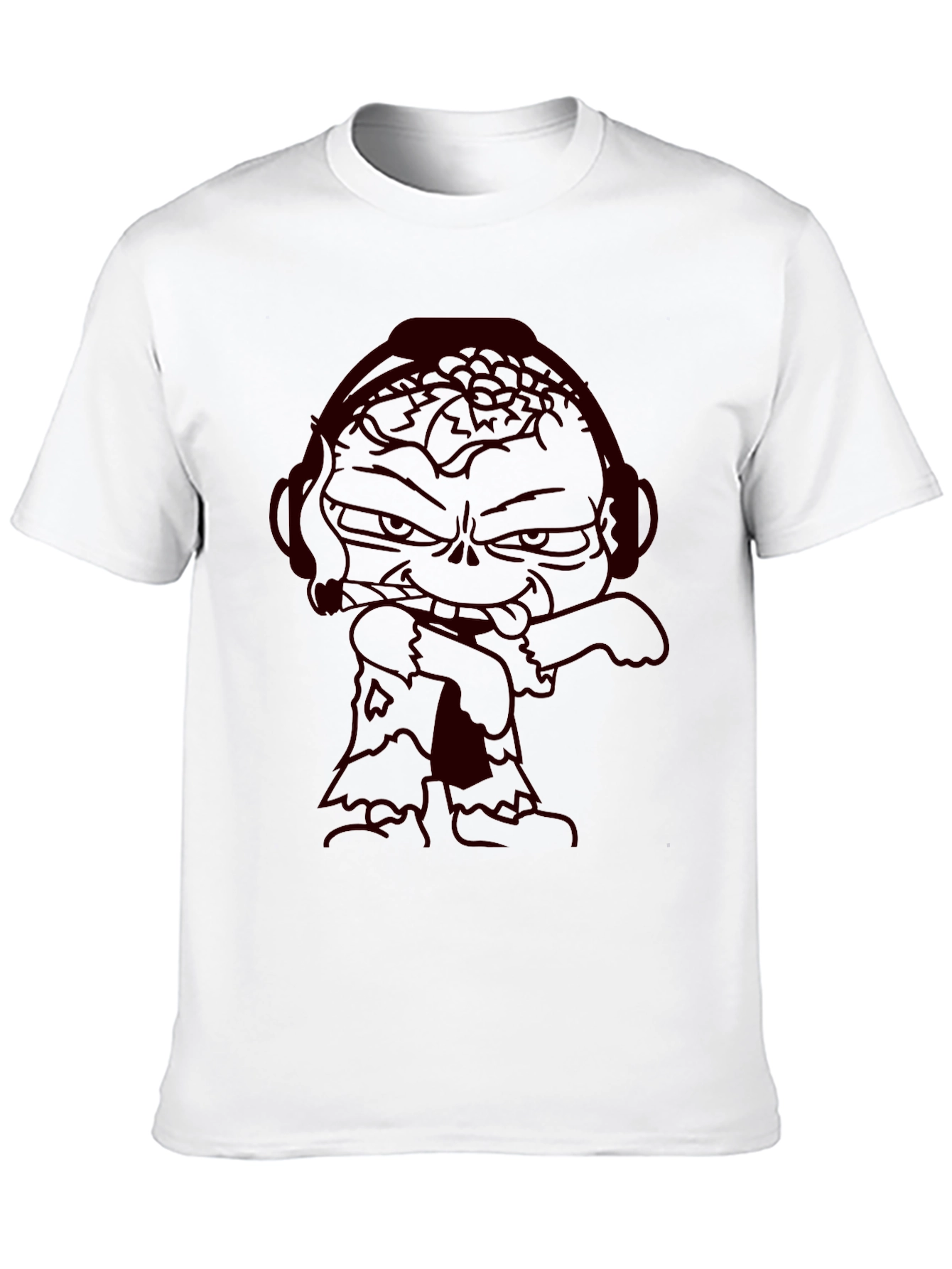 Zombie Cartoon Graphic Tee - Dark