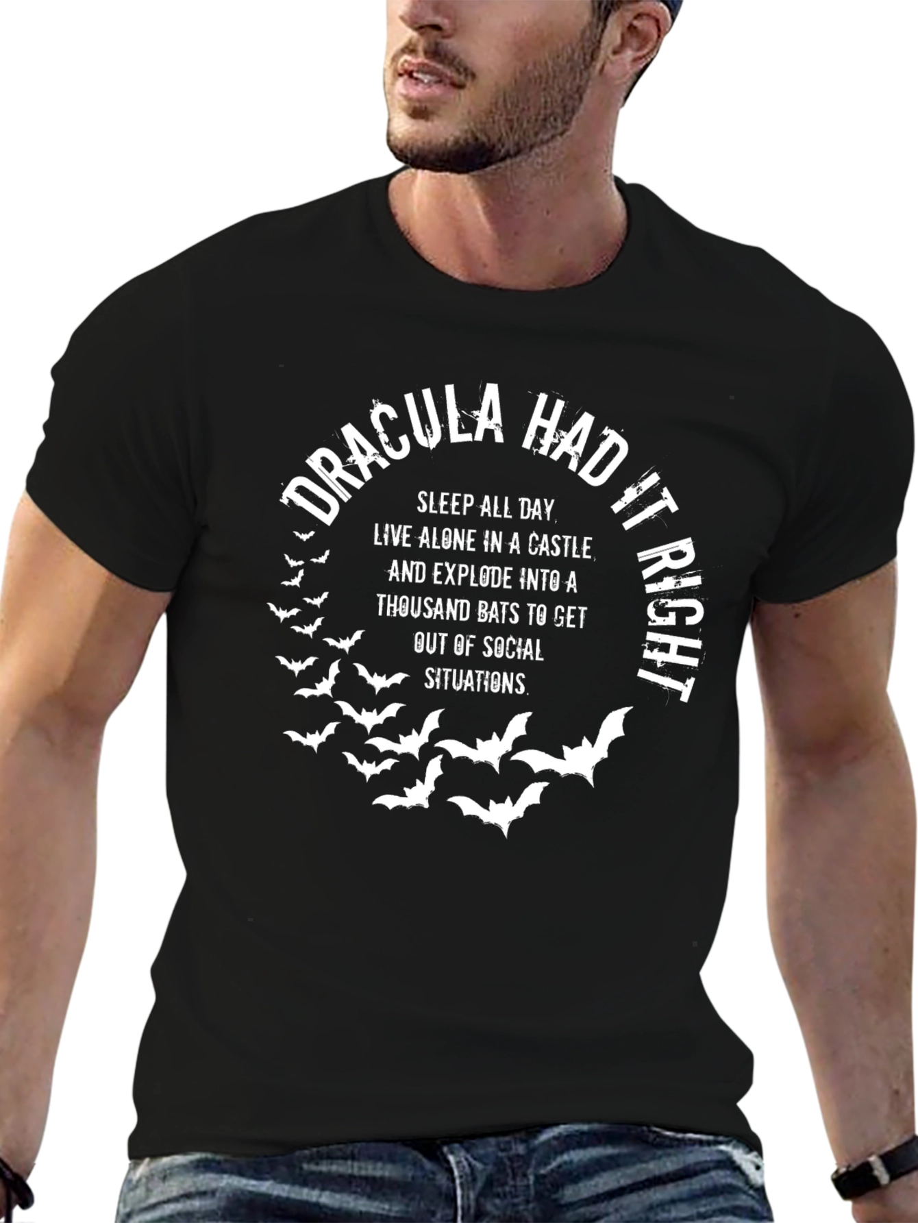 Dracula Bats Social Situations T-Shirt