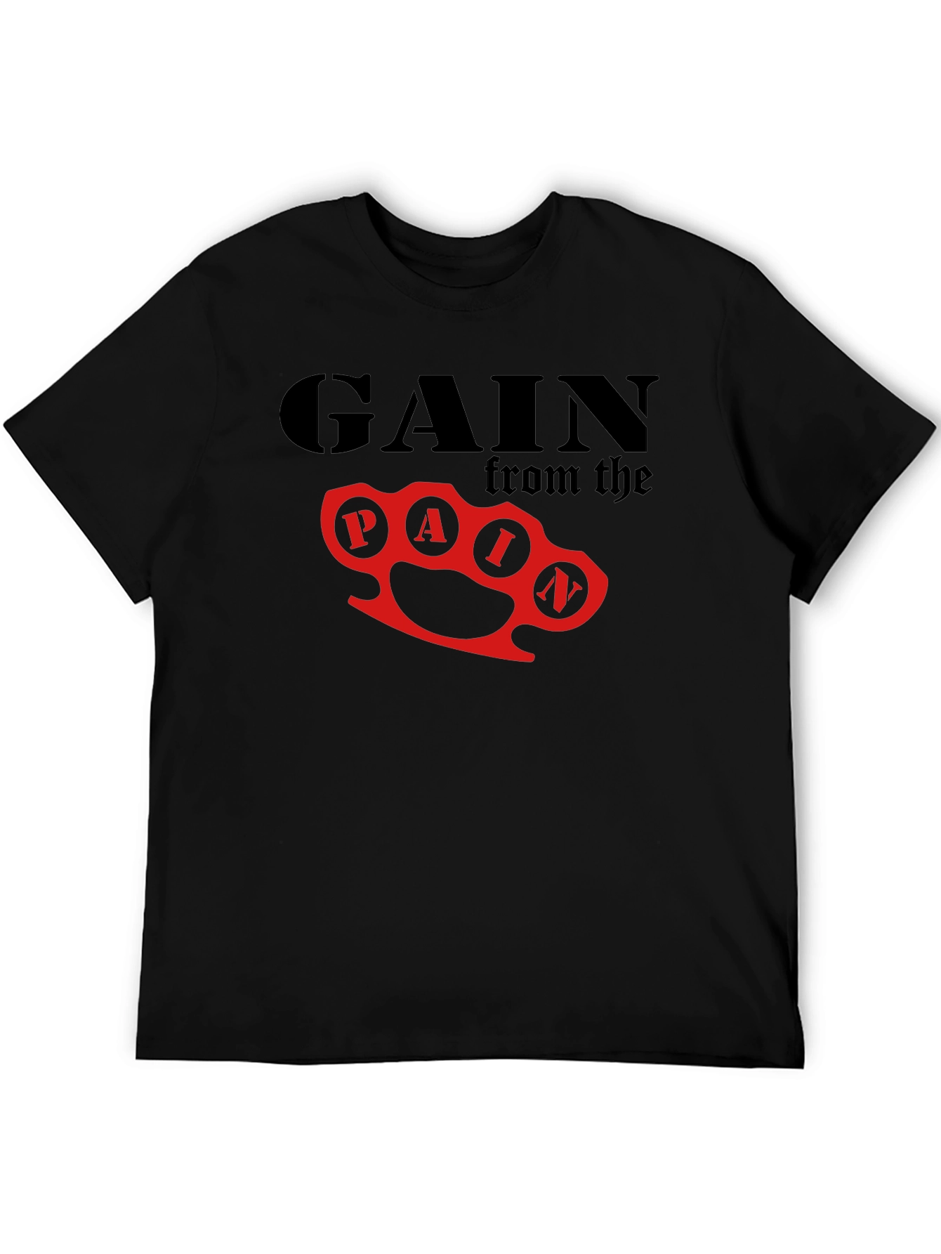 Gain From Pain Graphic T-Shirt - Black