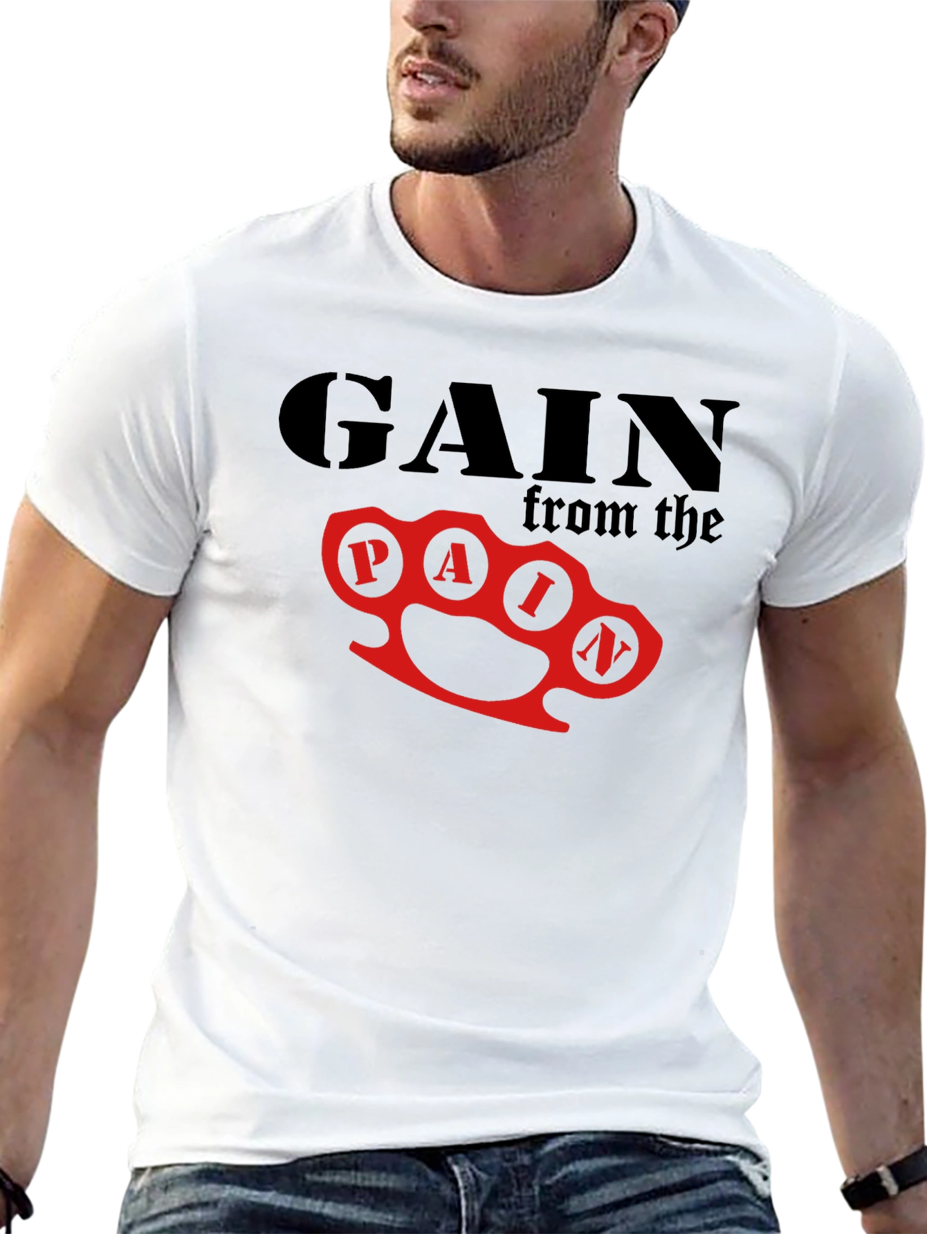 Gain From Pain Graphic T-Shirt - Black