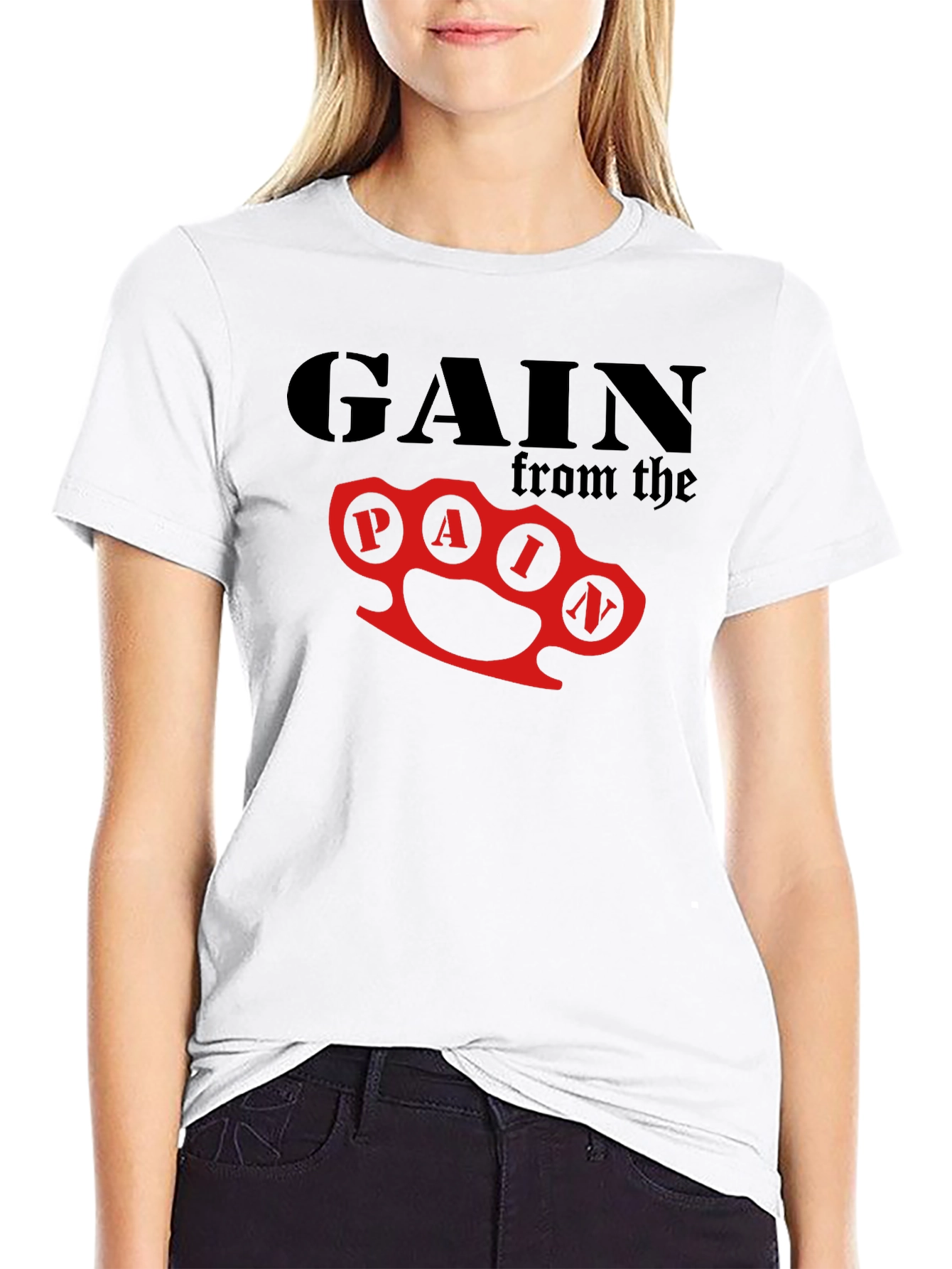 Gain From Pain Graphic T-Shirt - Black