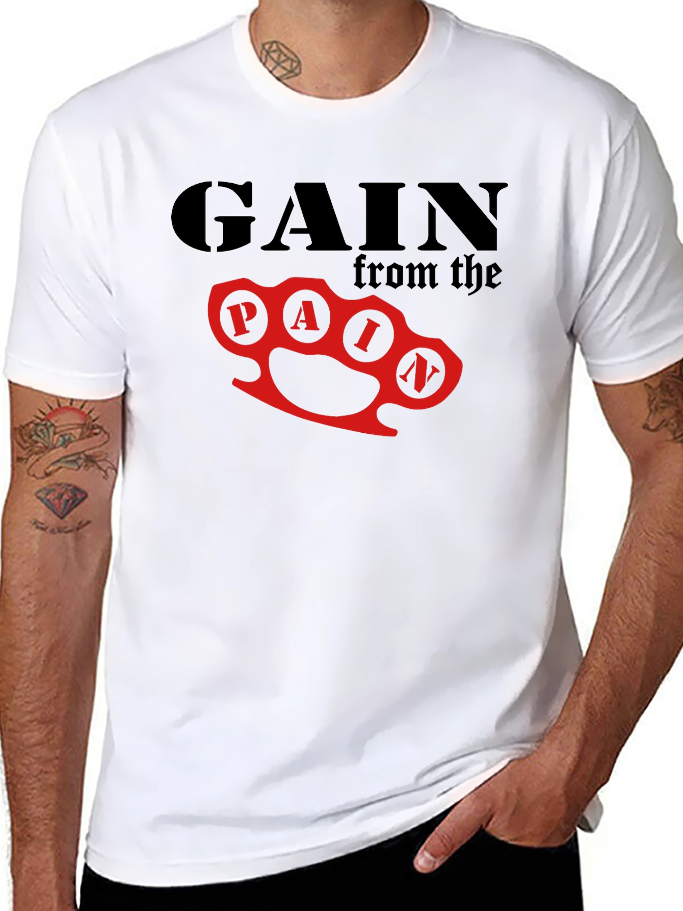 Gain From Pain Graphic T-Shirt - Black