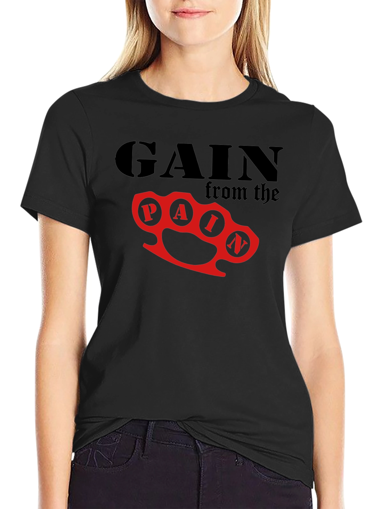 Gain From Pain Graphic T-Shirt - Black