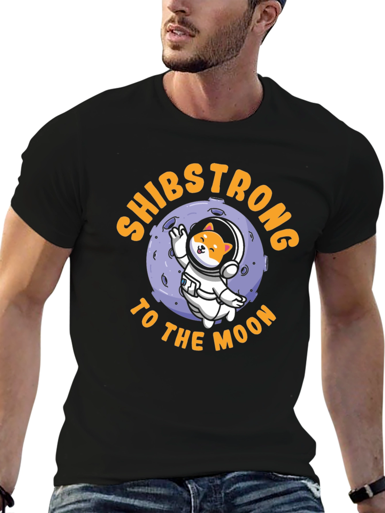 Shibstrong to the Moon T-Shirt - Crypto Doge