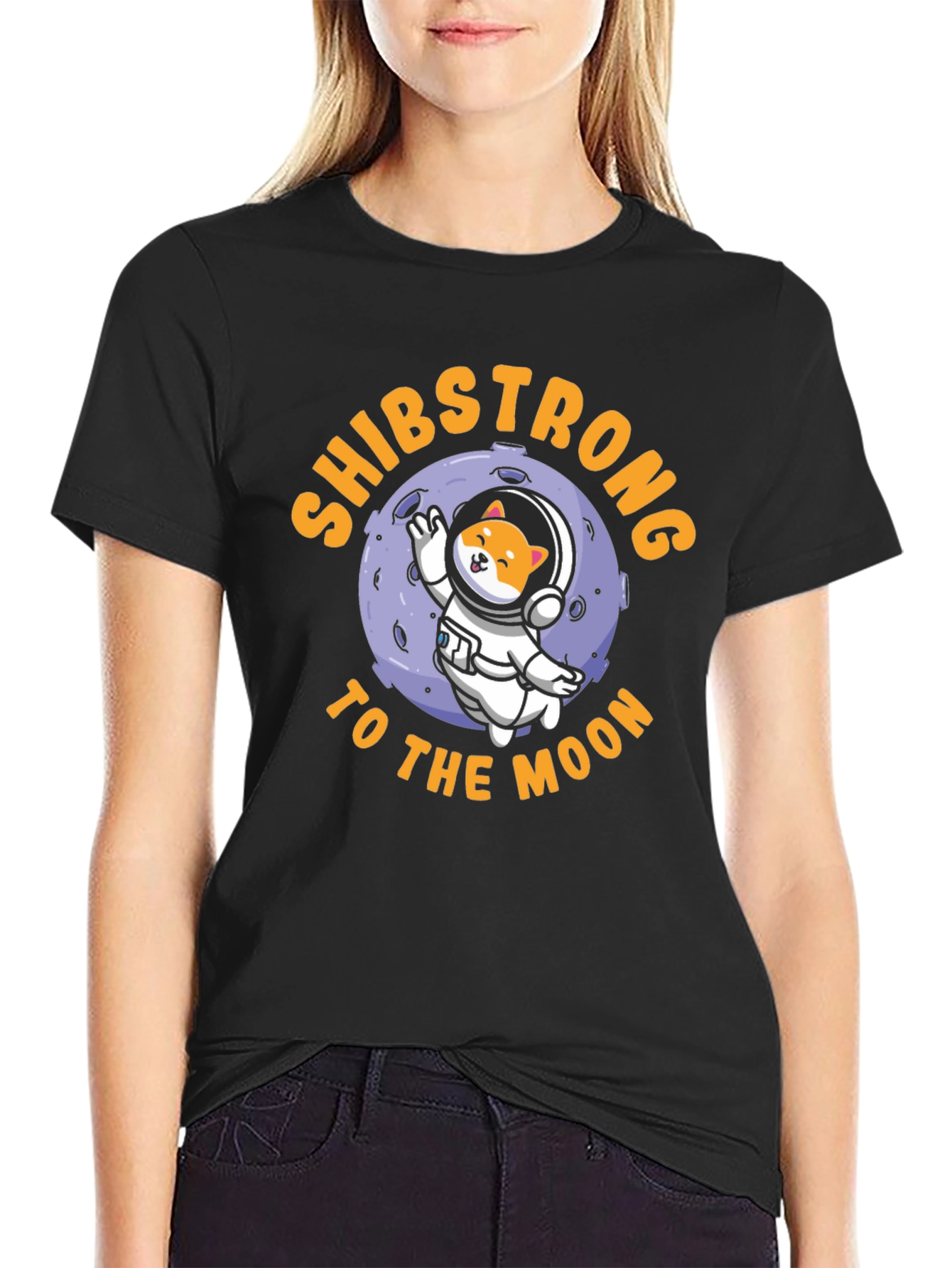 Shibstrong to the Moon T-Shirt - Crypto Doge