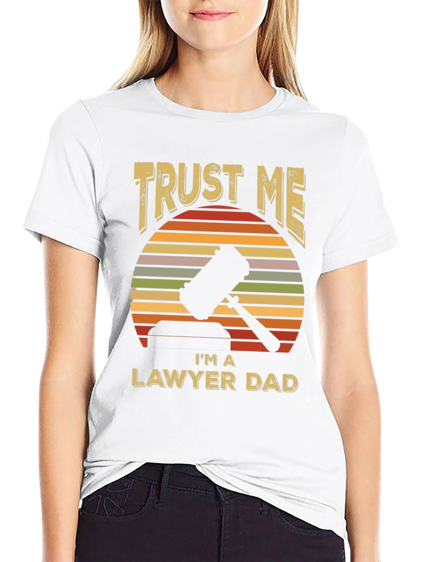 Trust Me Lawyer Dad T-Shirt Retro Sunset Design