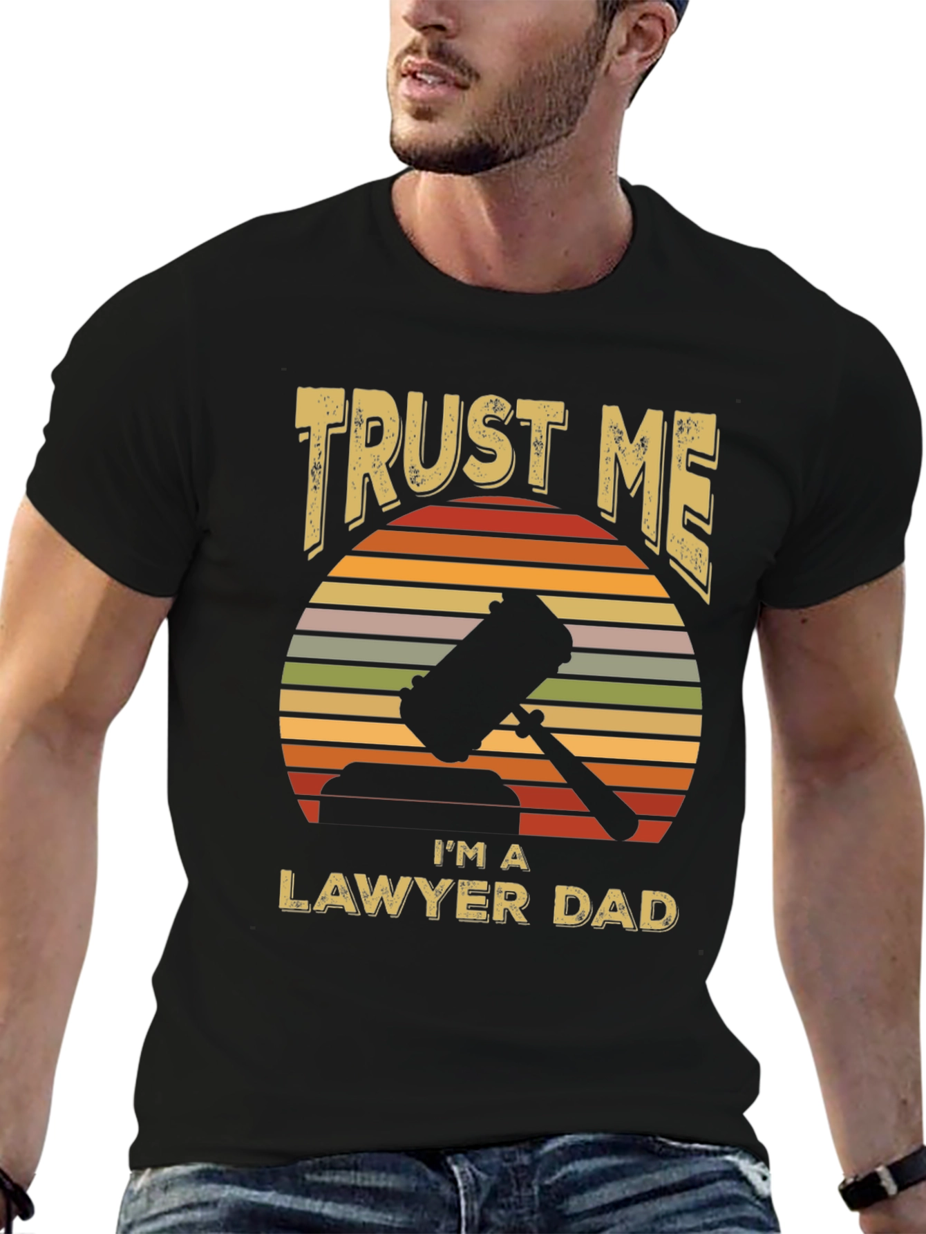 Trust Me Lawyer Dad T-Shirt Retro Sunset Design