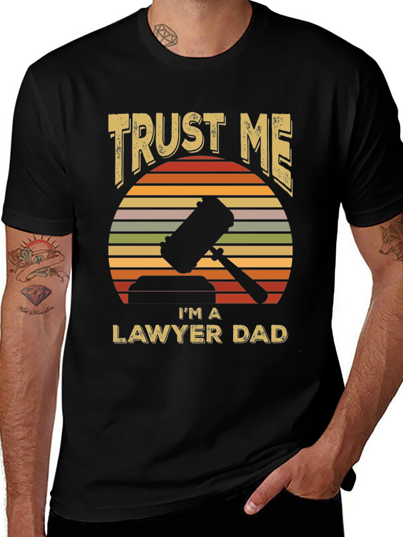 Trust Me Lawyer Dad T-Shirt Retro Sunset Design