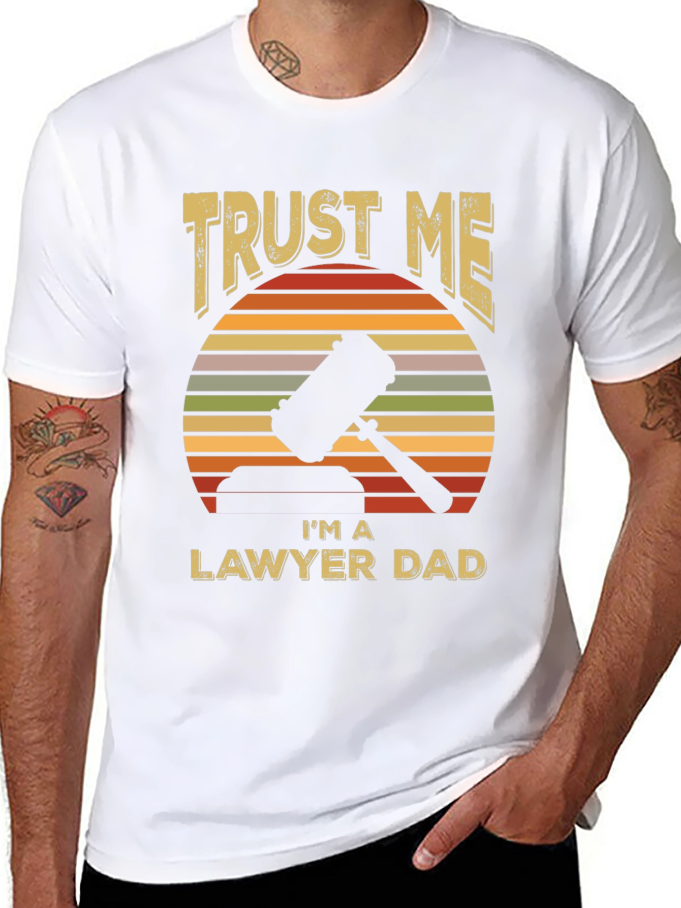 Trust Me Lawyer Dad T-Shirt Retro Sunset Design