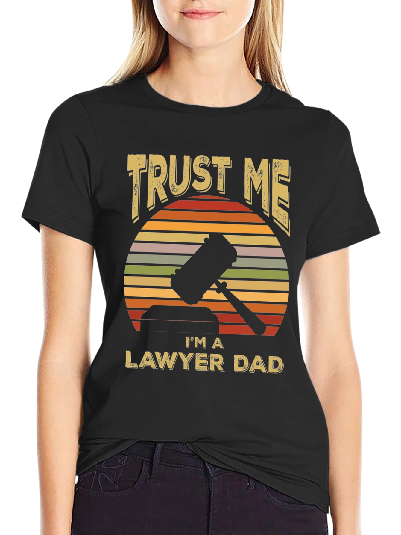 Trust Me Lawyer Dad T-Shirt Retro Sunset Design