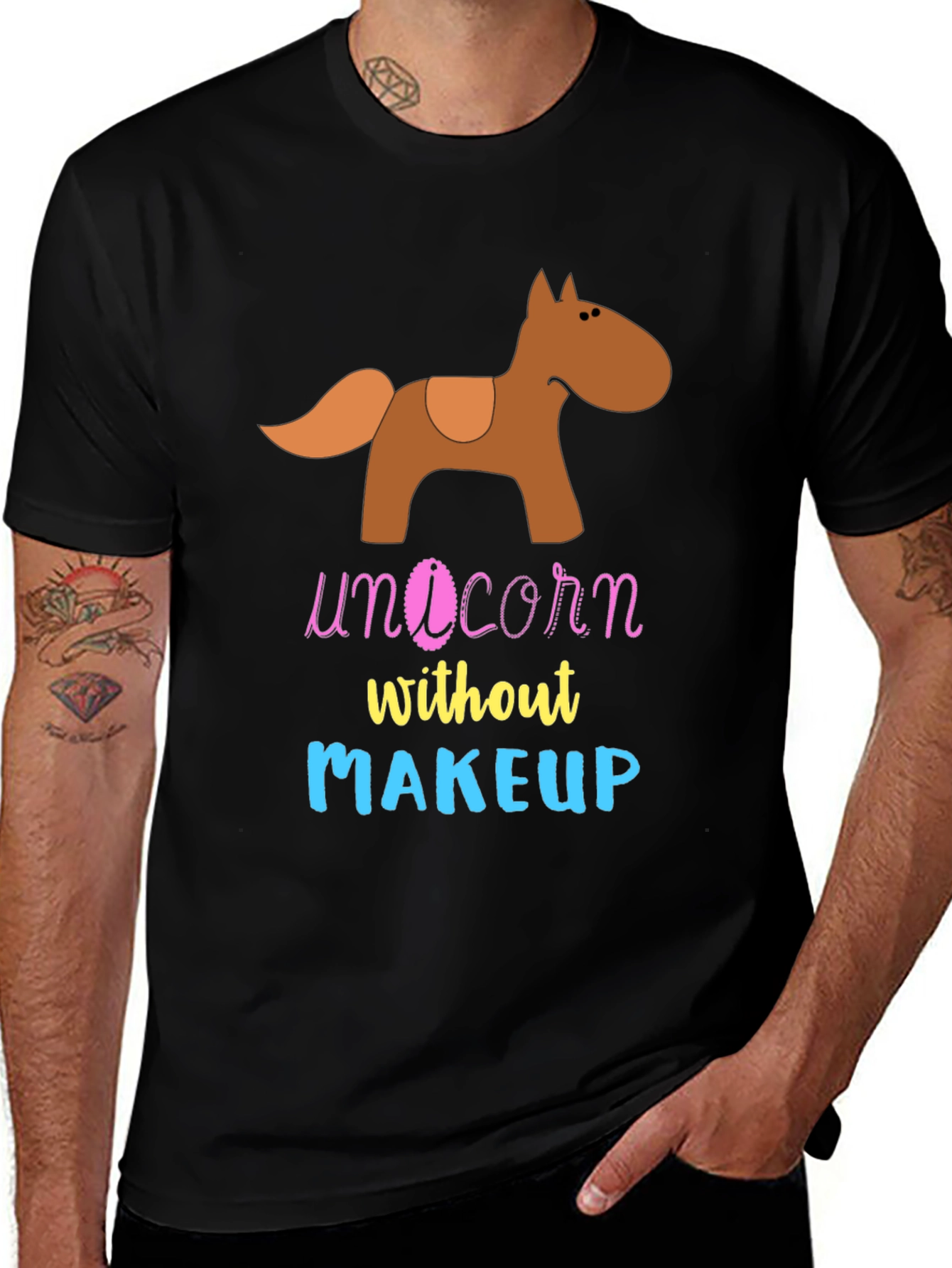 Unicorn Without Makeup Graphic T-Shirt