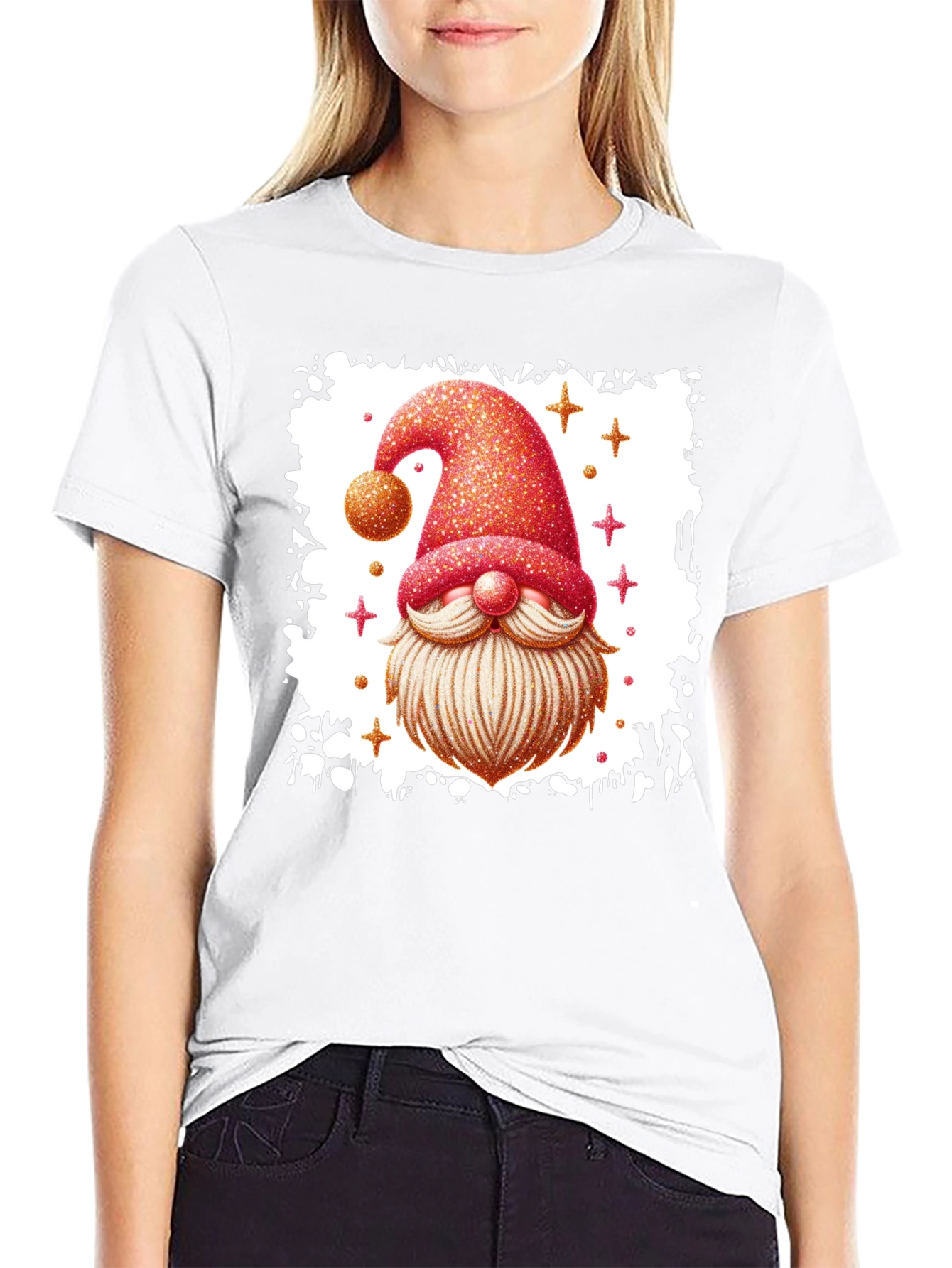Festive Gnome Graphic Tee - Black