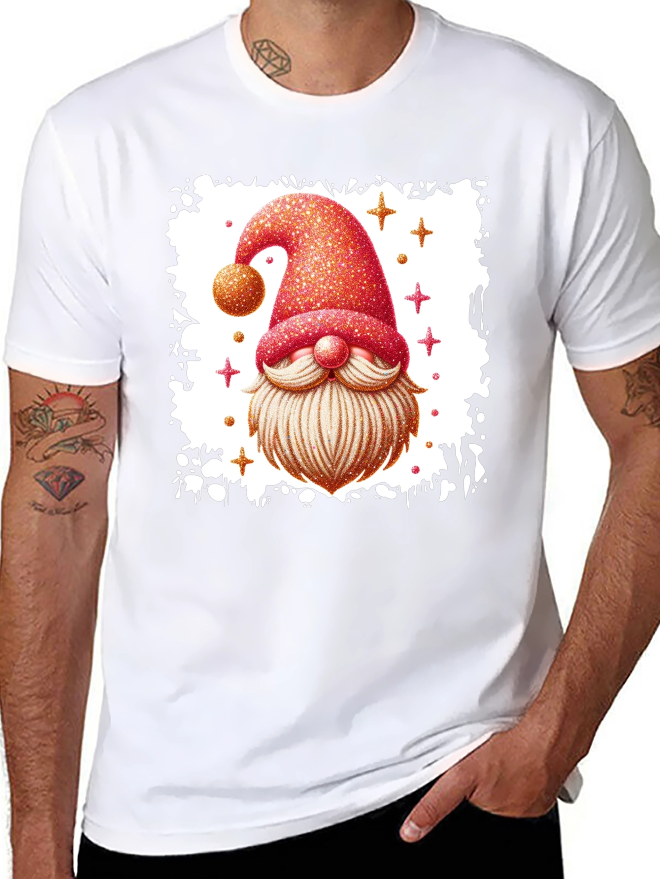 Festive Gnome Graphic Tee - Black