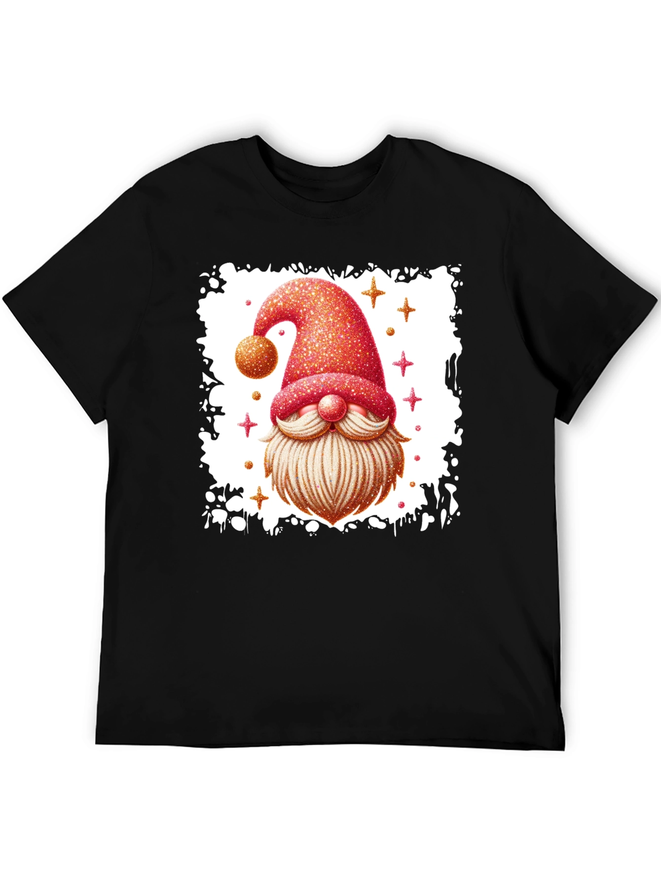Festive Gnome Graphic Tee - Black