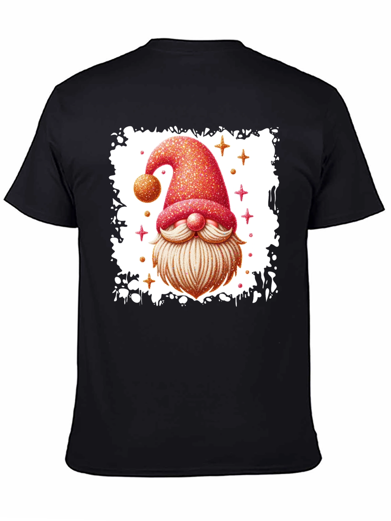 Festive Gnome Graphic Tee - Black