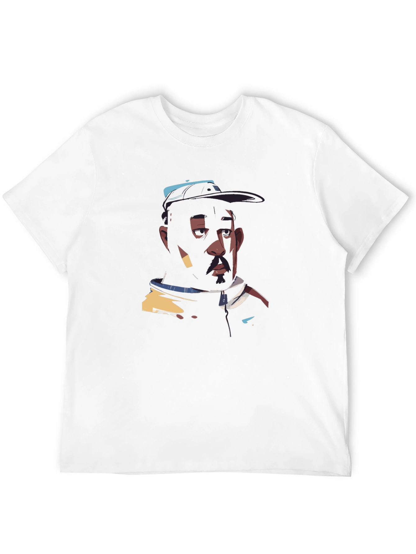 Black T-Shirt with Cool Portrait Design