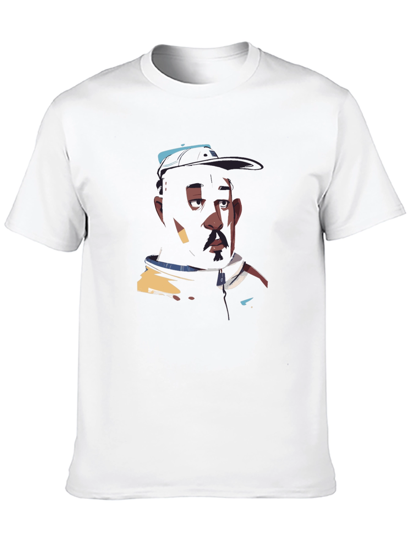Black T-Shirt with Cool Portrait Design