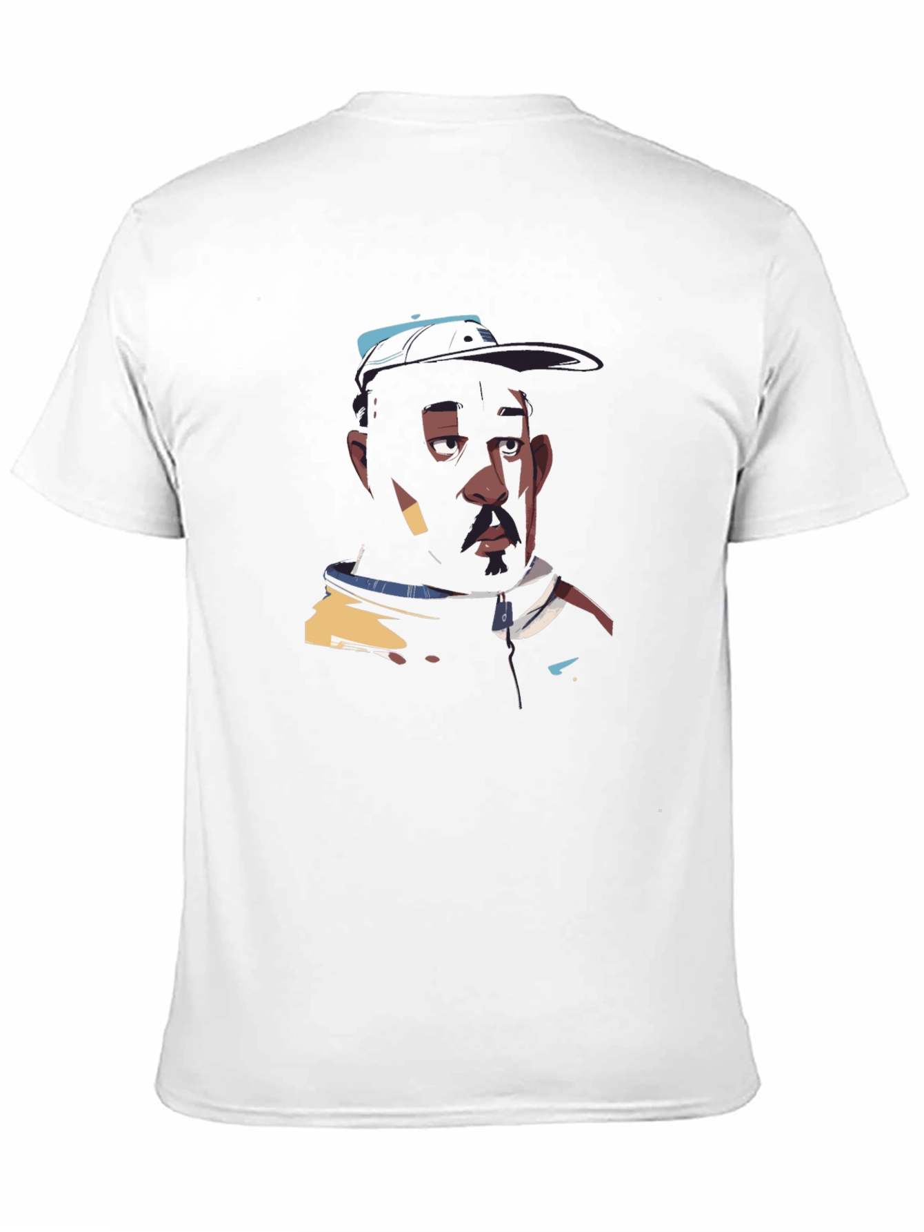 Black T-Shirt with Cool Portrait Design