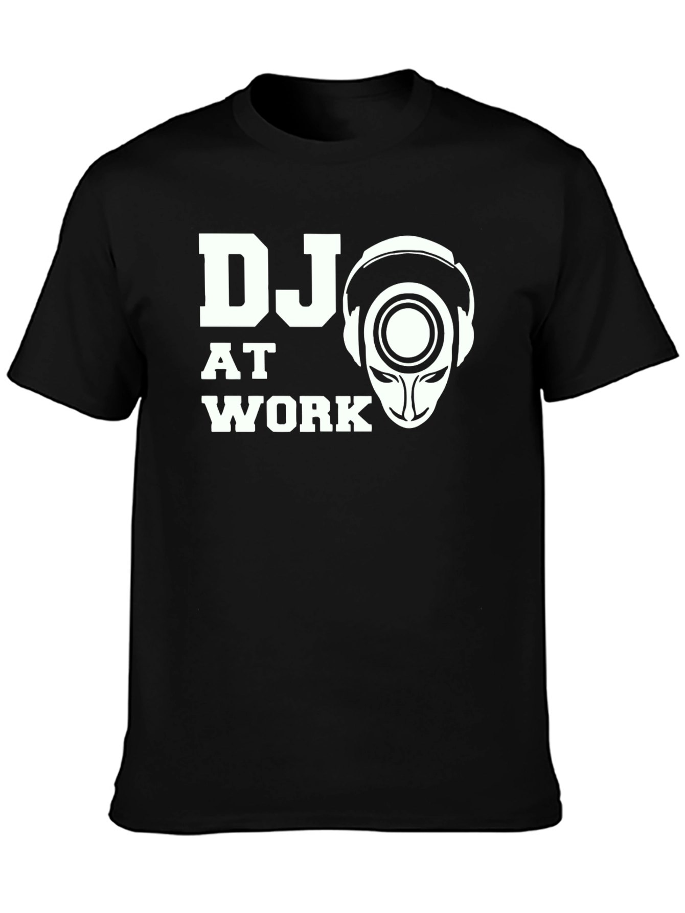 DJ at Work Graphic Print Black T-Shirt