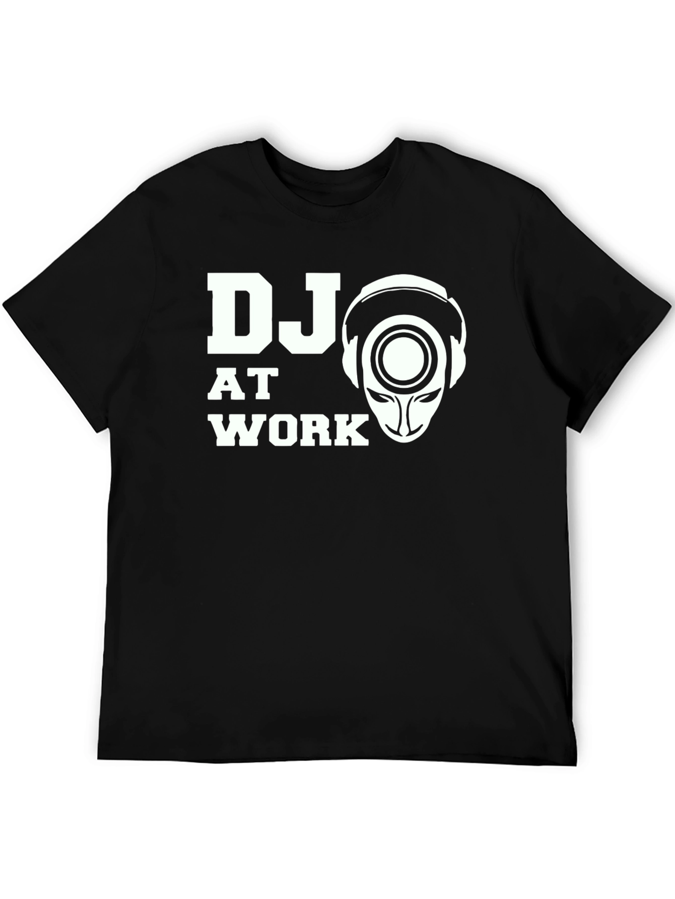 DJ at Work Graphic Print Black T-Shirt