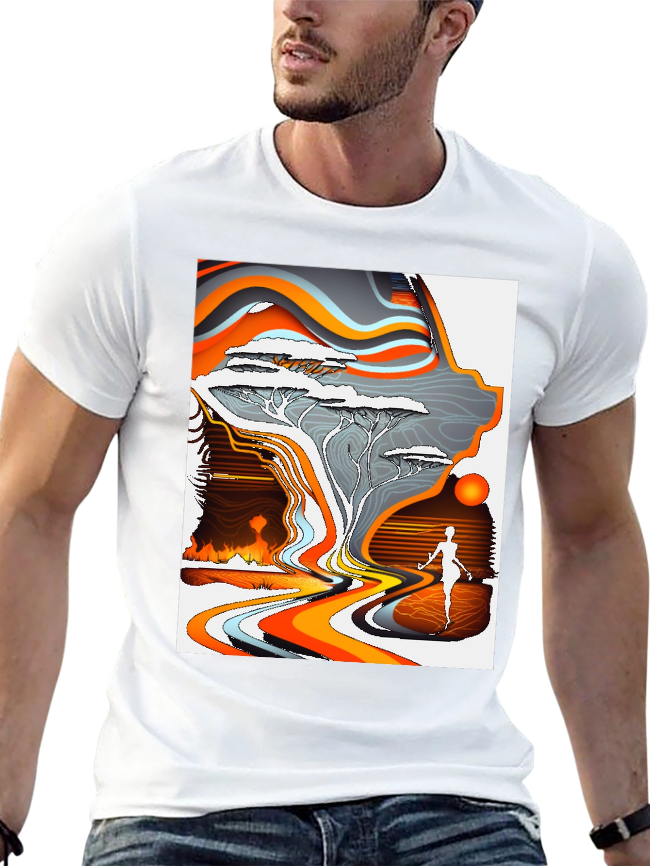 Abstract Desert Scene Graphic Tee