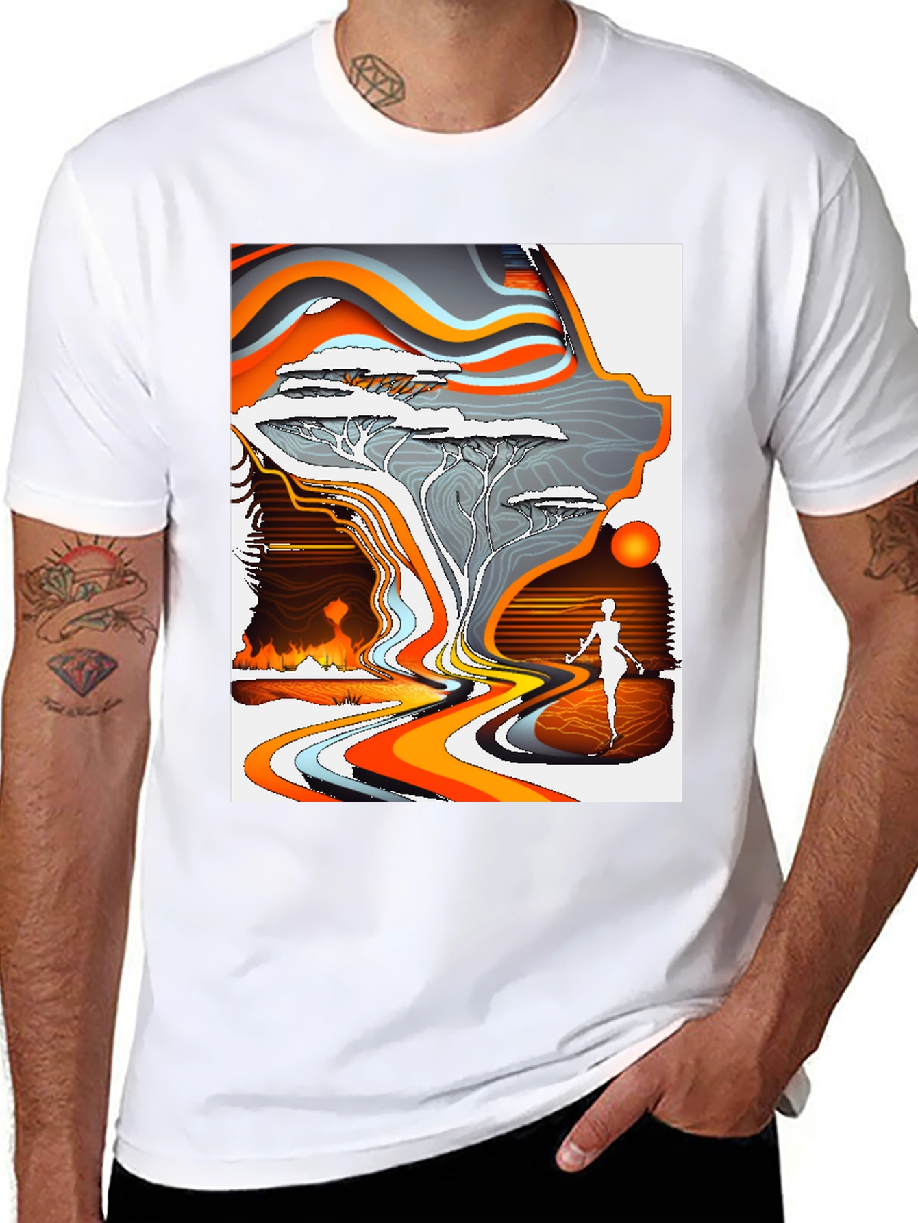 Abstract Desert Scene Graphic Tee