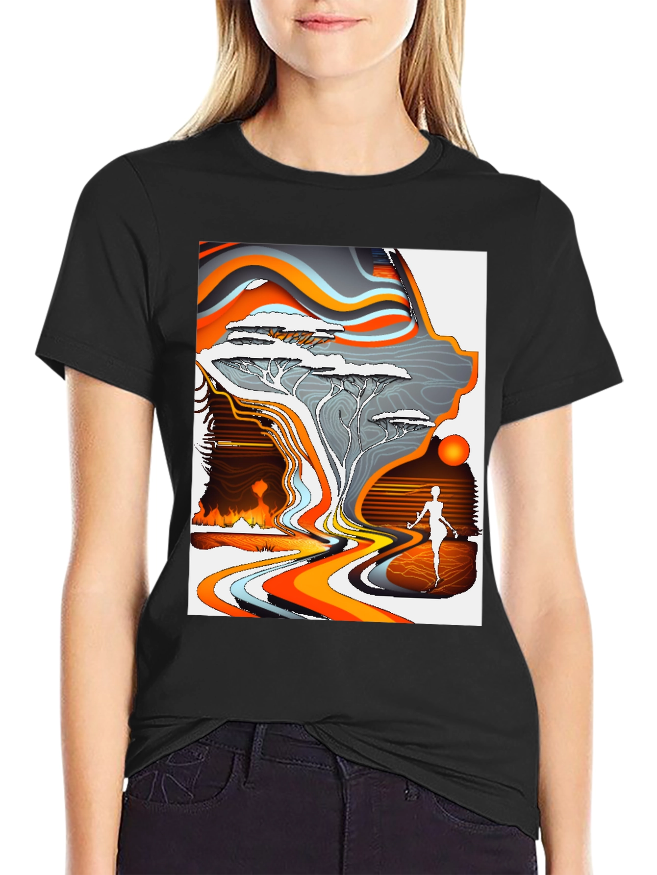 Abstract Desert Scene Graphic Tee