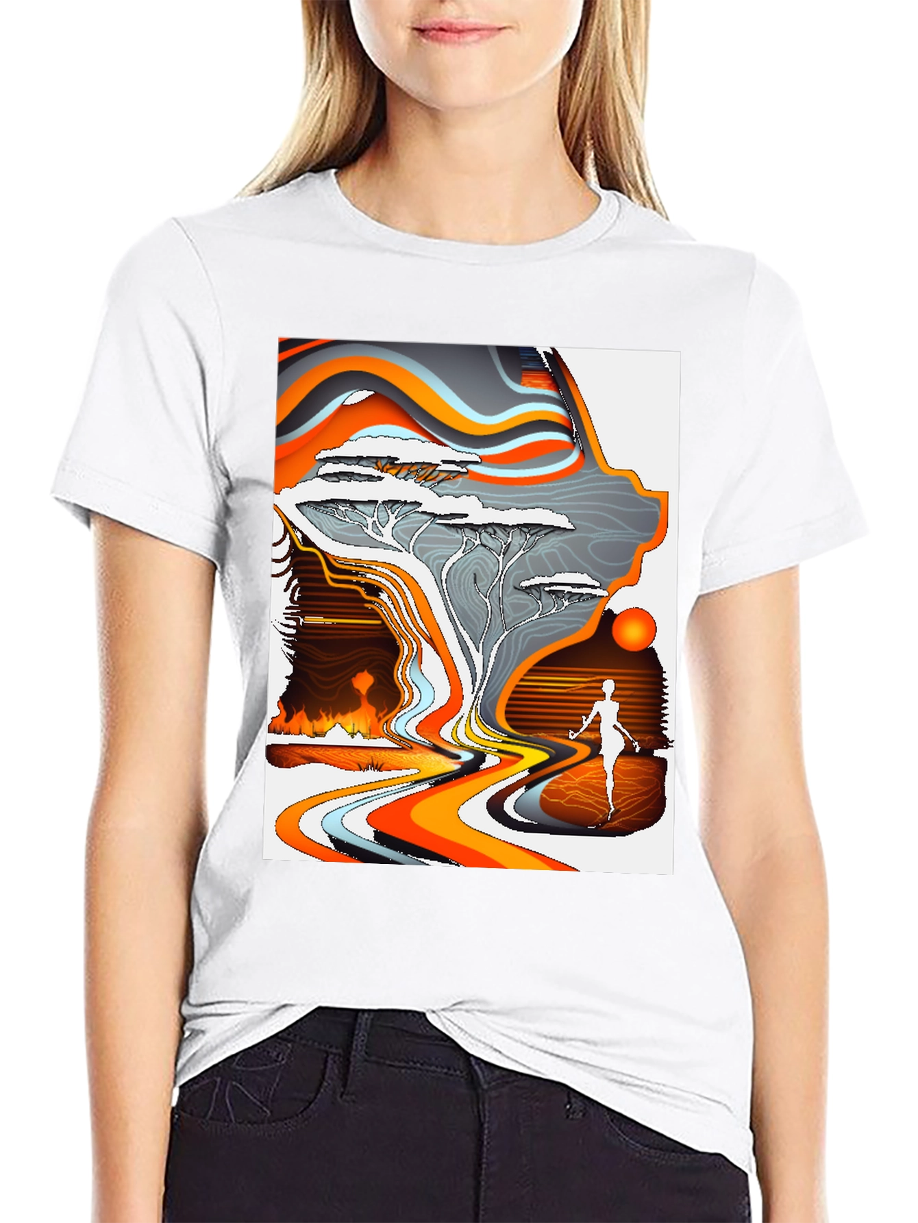 Abstract Desert Scene Graphic Tee