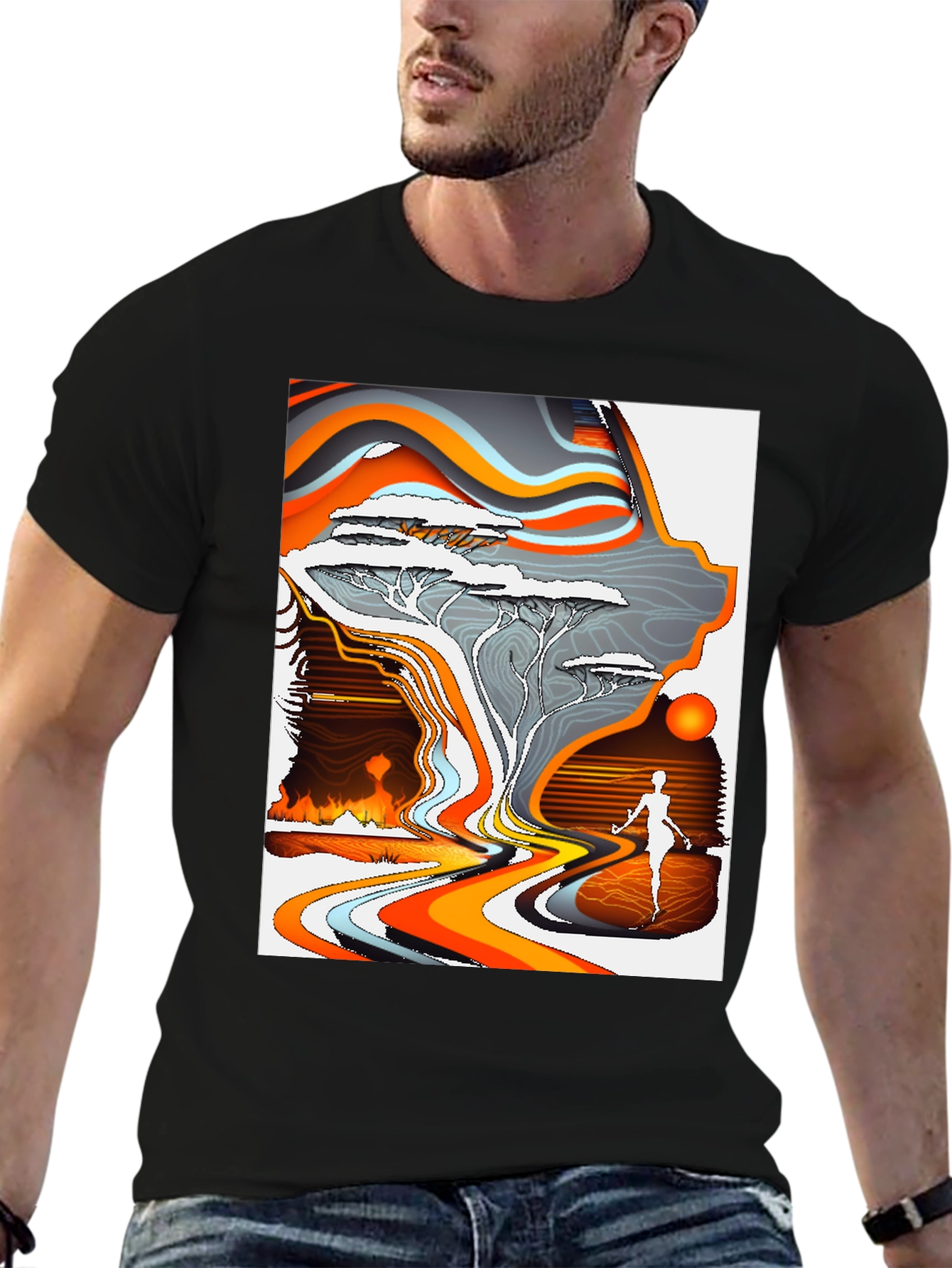 Abstract Desert Scene Graphic Tee