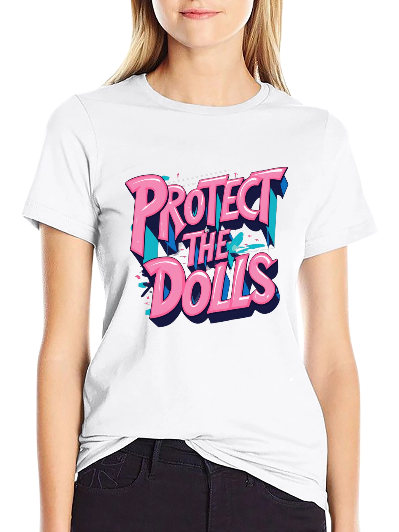 Protect The Dolls Graphic T-Shirt - Black