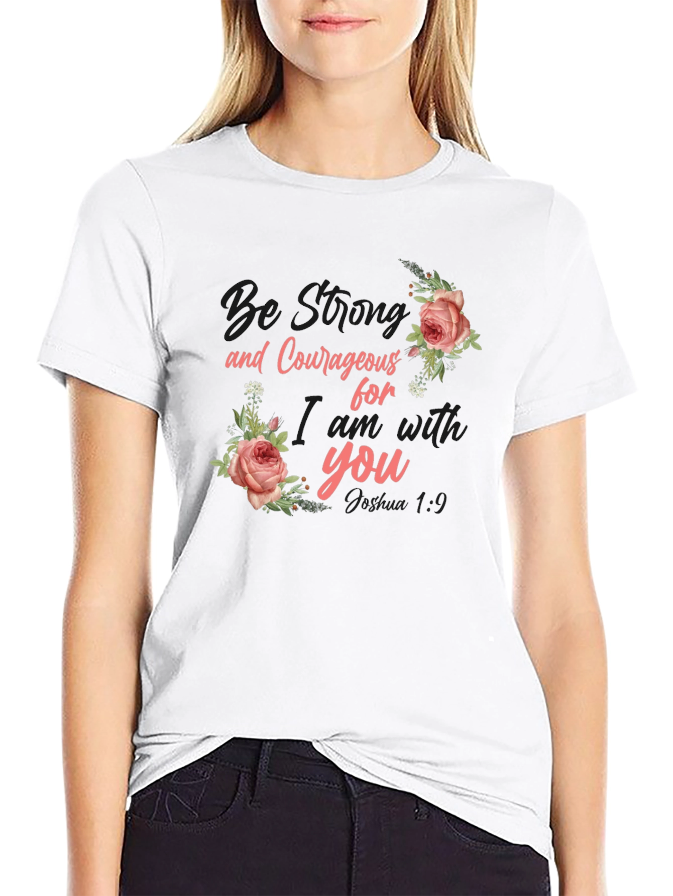 Be Strong Floral Graphic T-Shirt - Inspirational Tee